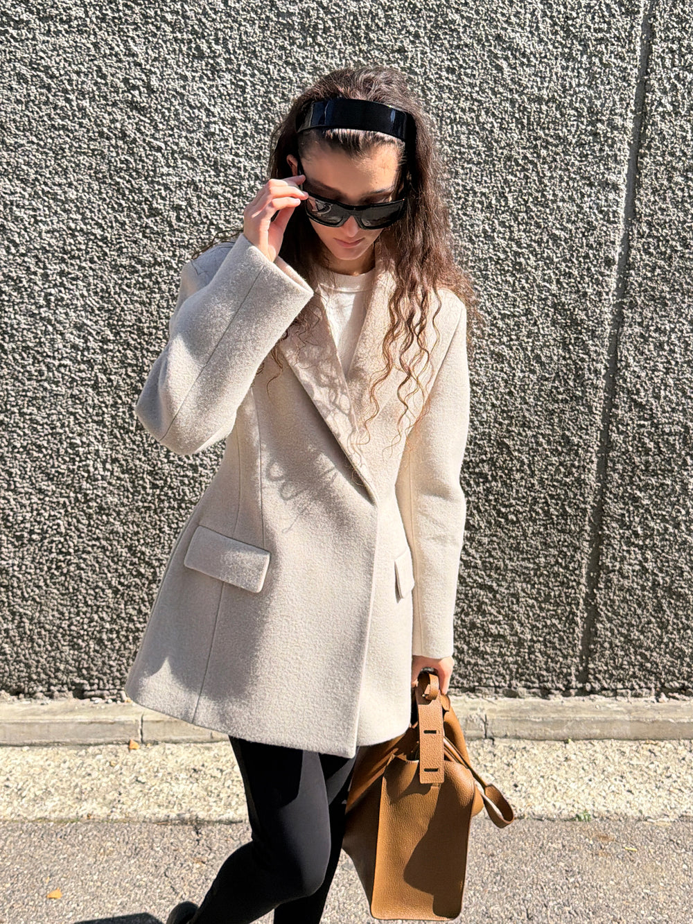 Hourglass Silhouette Coat Ecru
