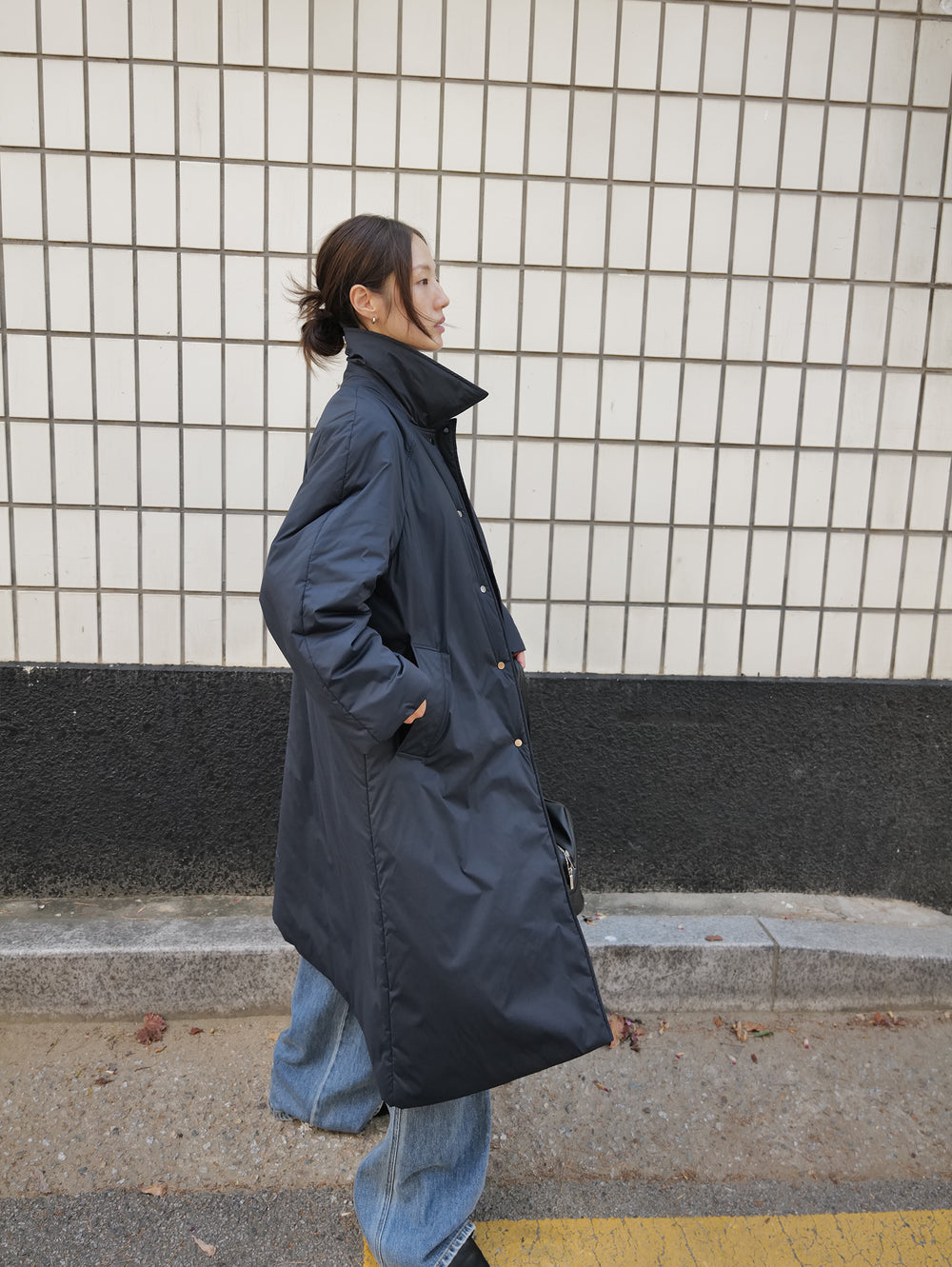 Padded Mac Coat Navy