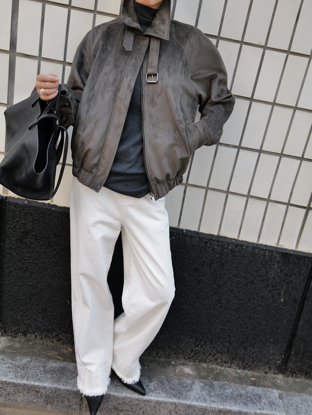 Buckle Suede Jumper
