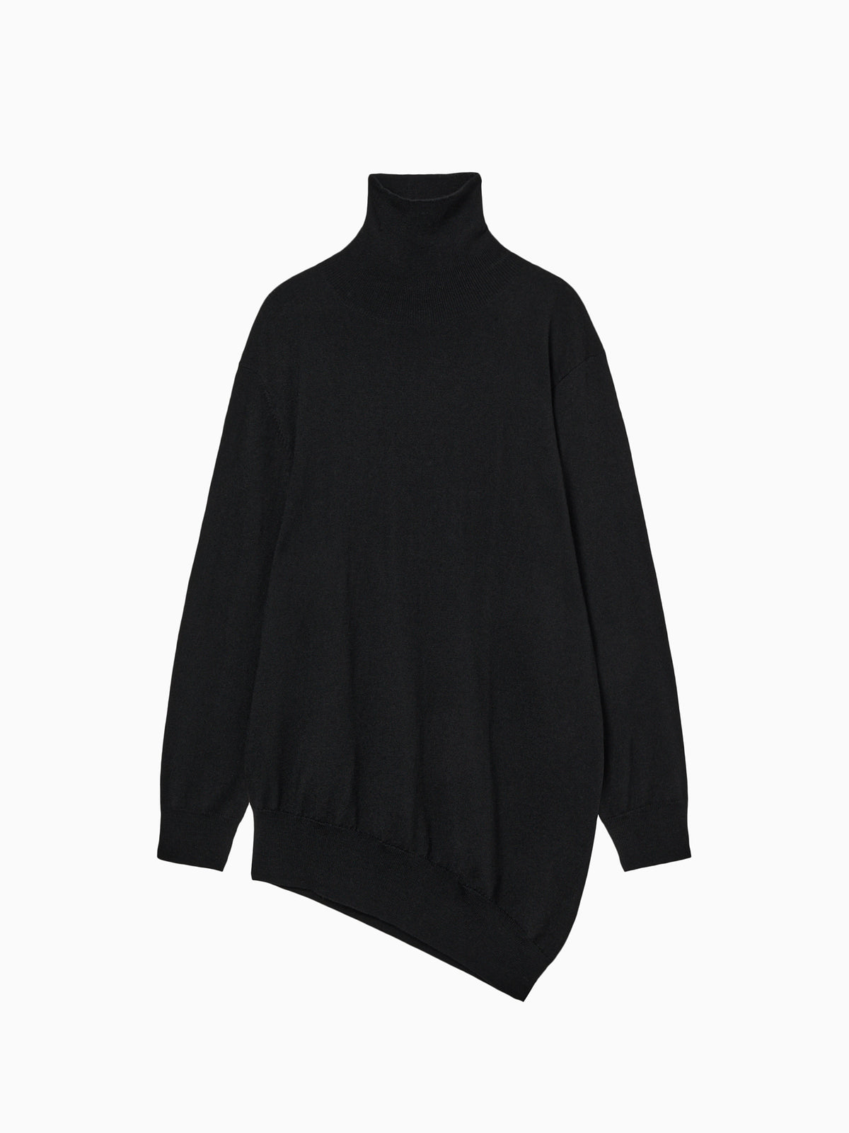 Wool Blend Turtleneck Knit Black