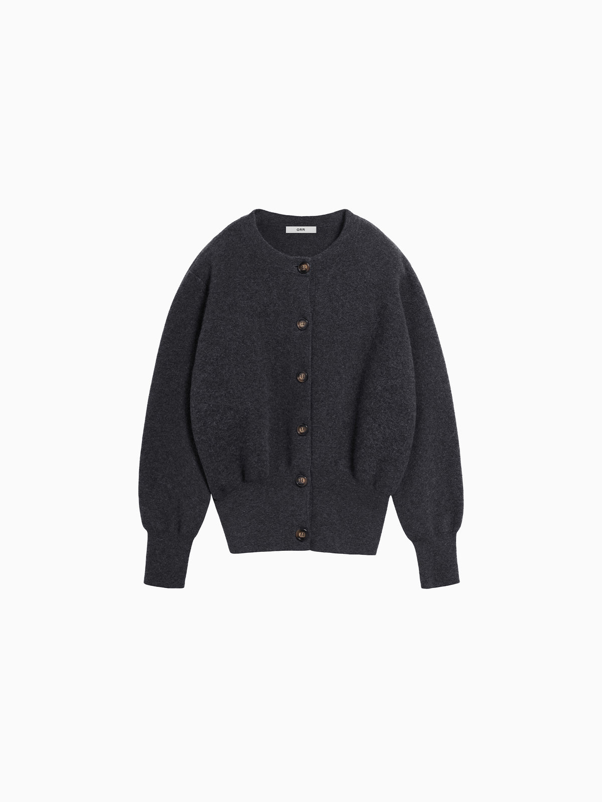 Cashmere 100 Double-faced Cardigan Charcoal