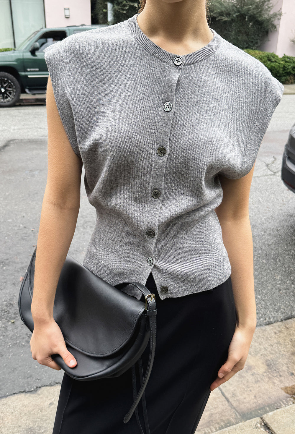 Spring Wool Vest Gray