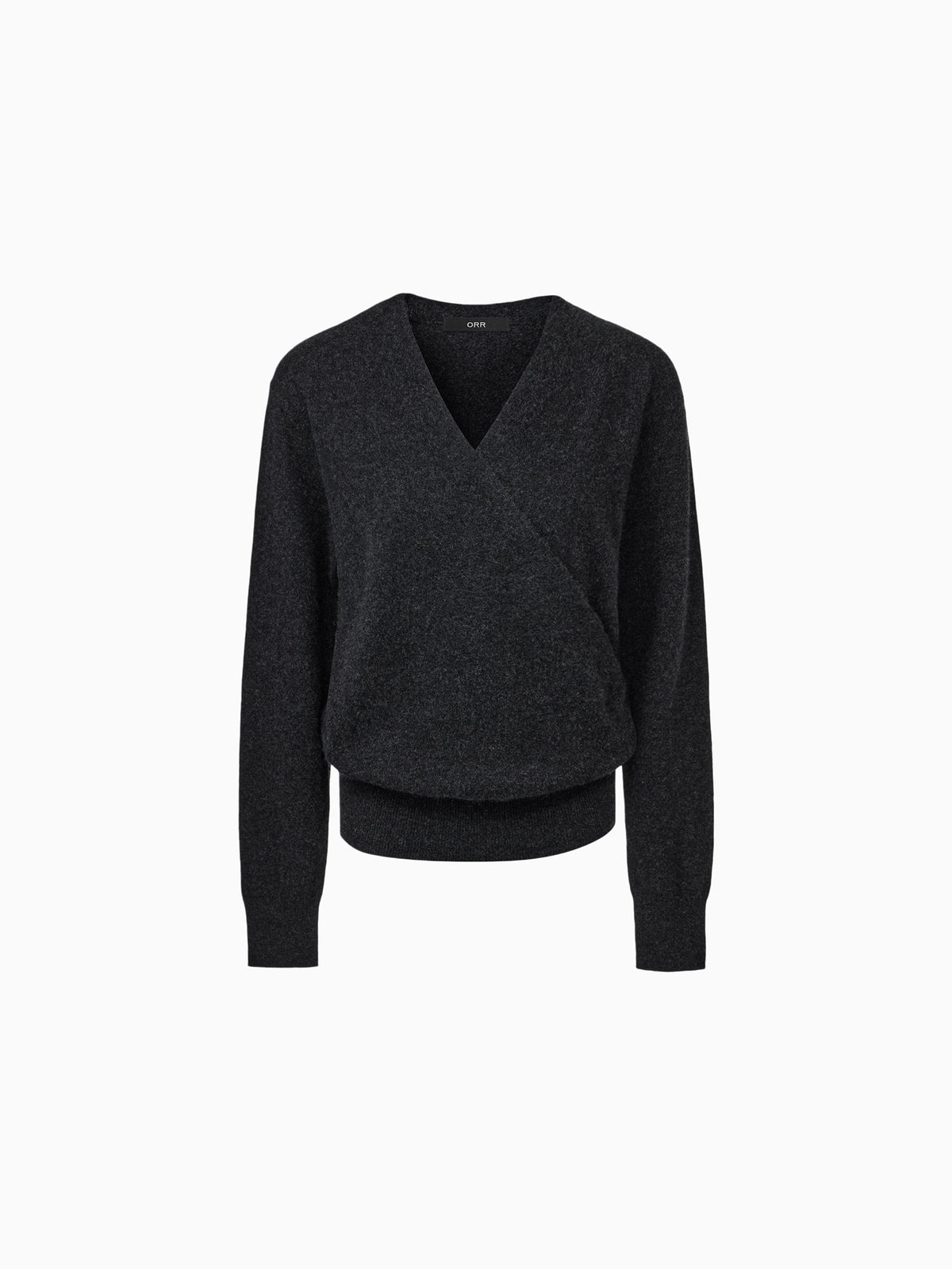 Cashmere 100 Wrap Knit Charcoal