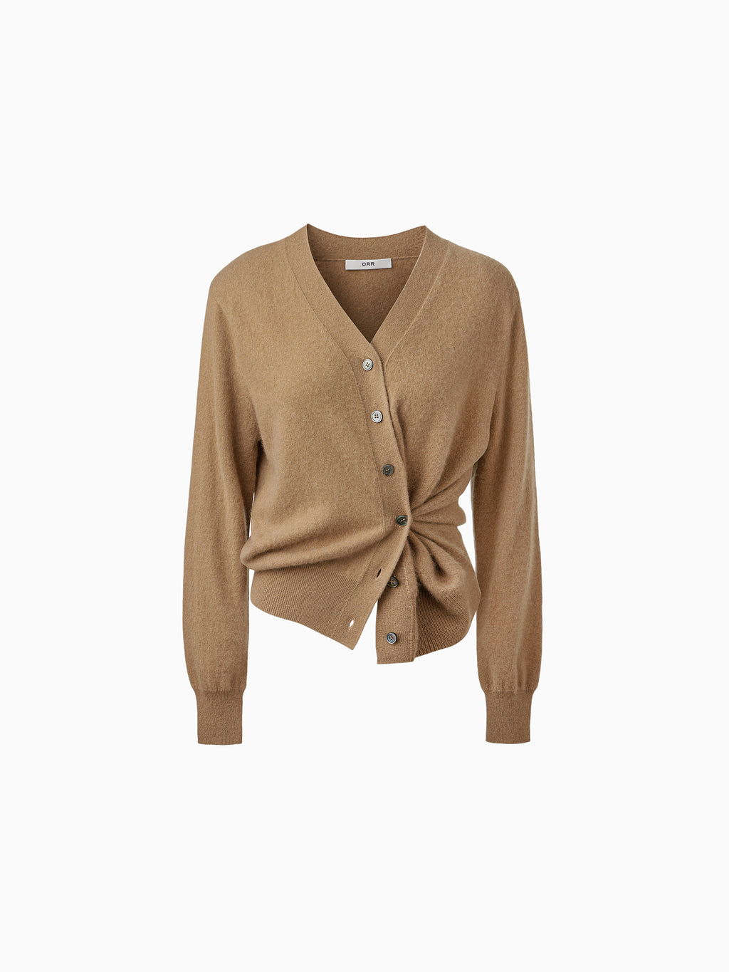 Cashmere 100 Padded Cardigan Camel