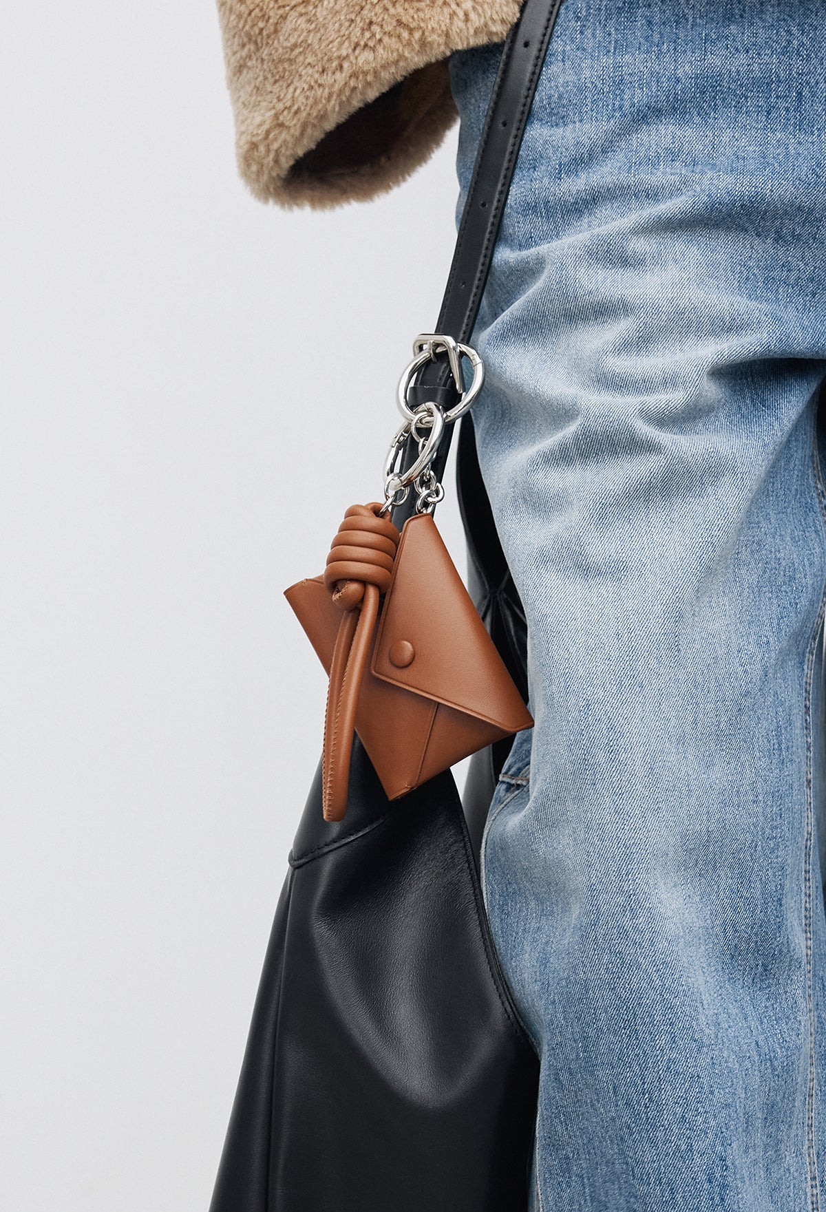 Card Wallet Keyring Camel