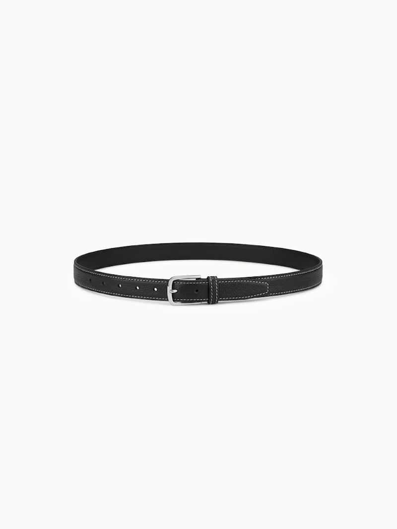 Circle Buckle Belt Black Gold