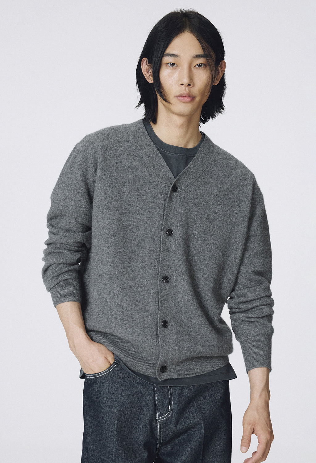 Cashmere 100 Boy Cardigan Gray