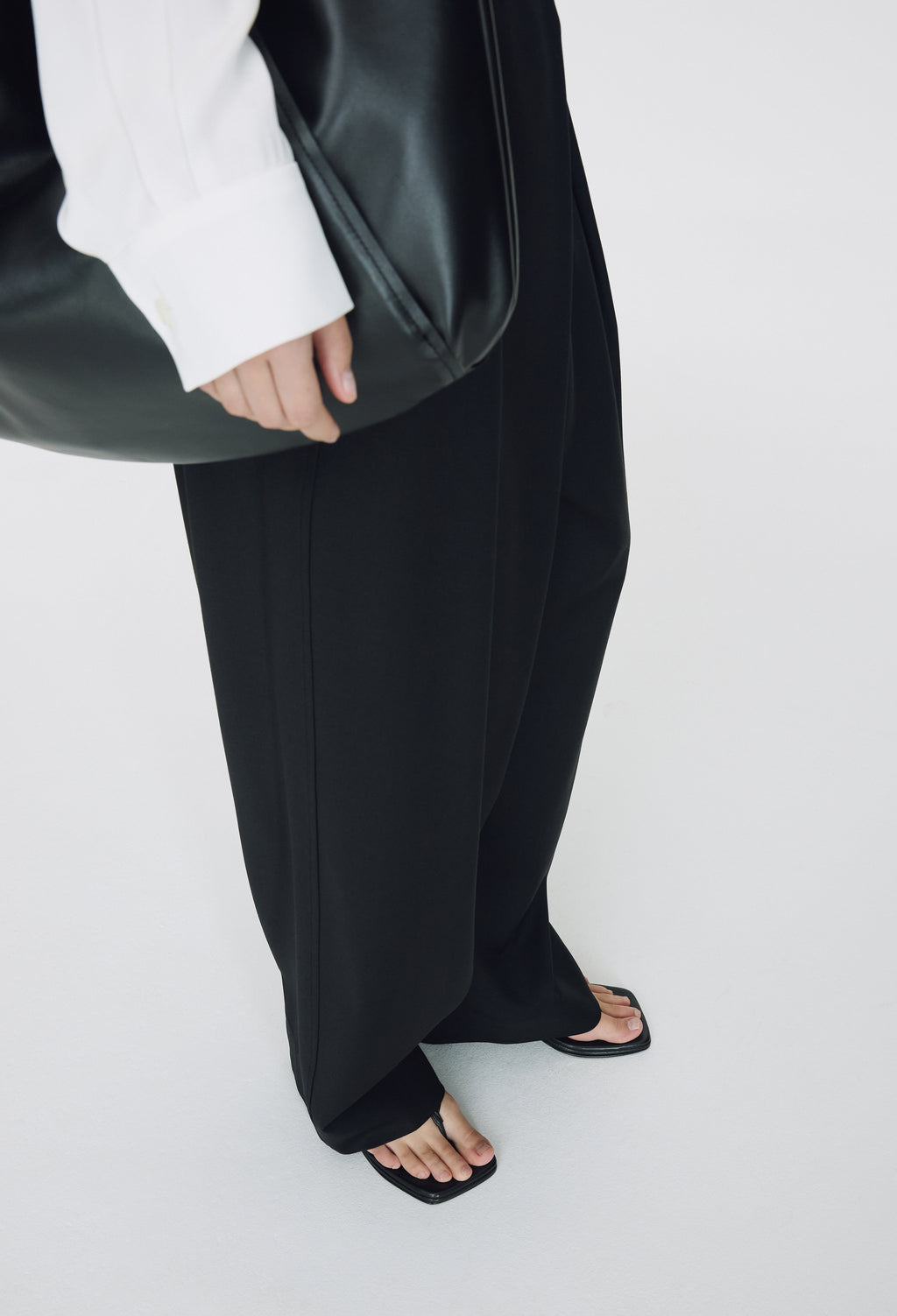 Wool Wrap Trousers Black