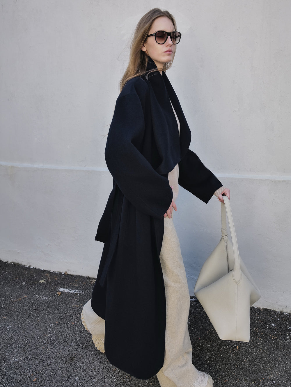 Superior Cashmere Coat Dark Navy