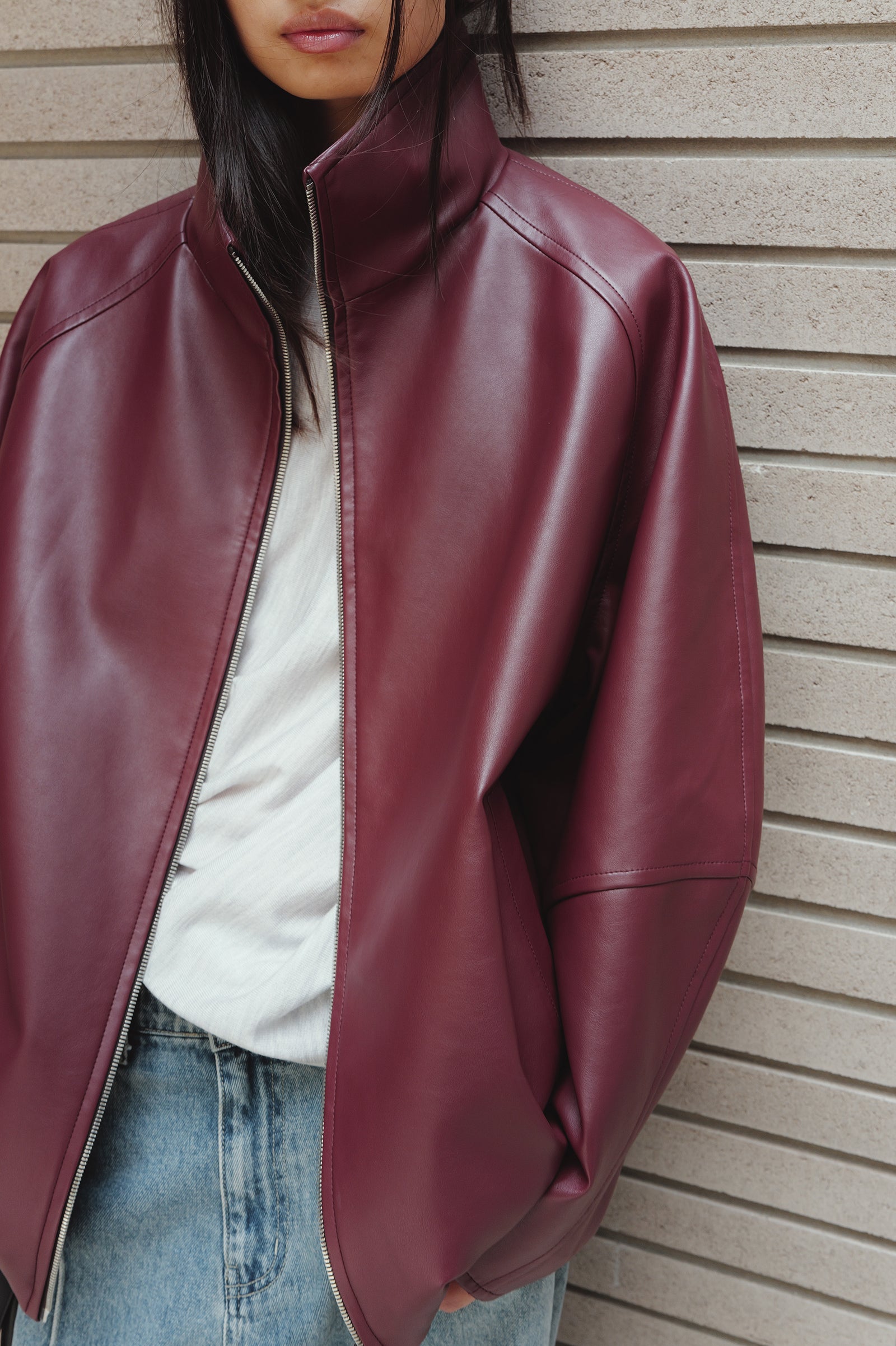 Real Lamb Minimal Jumper Burgundy