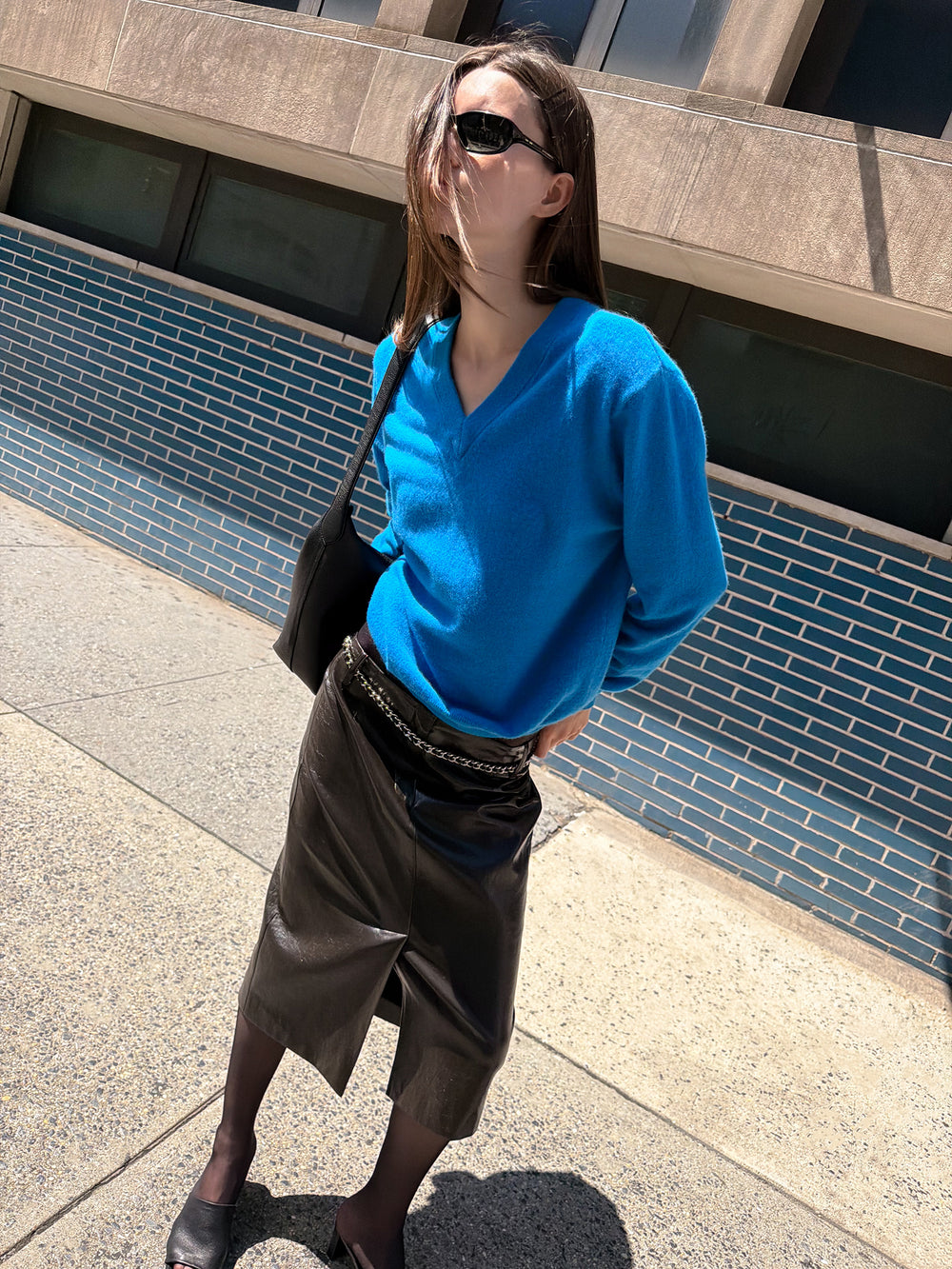 락 체인 벨트 블랙실버