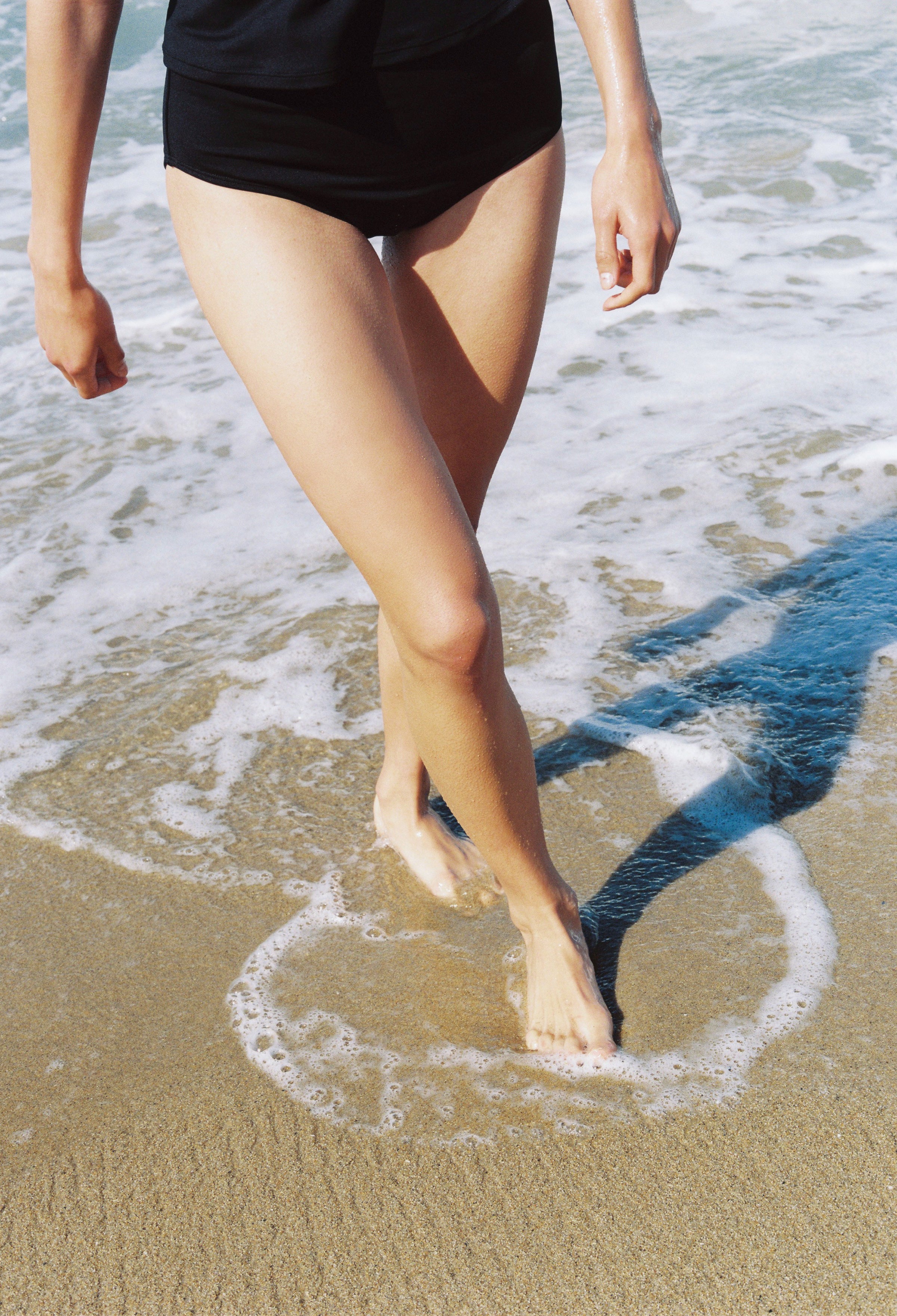 커버업 반팔 스윔수트 - 블랙