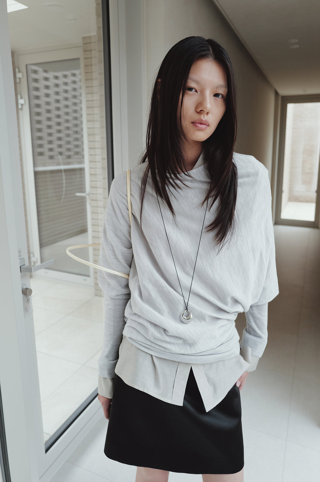 Washable 100% Wool Pullover Light Gray