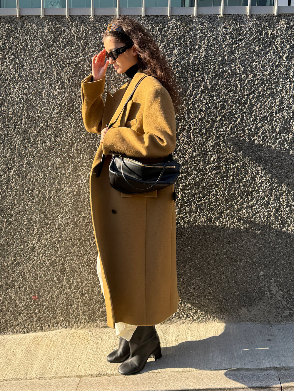 Double Tailored Long Coat Camel