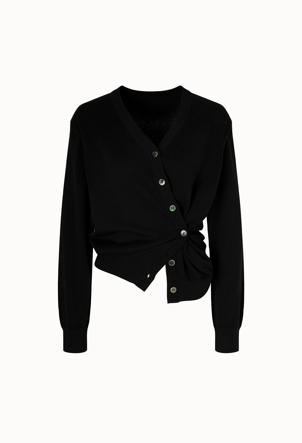 Silk Blend Padded Cardigan Black