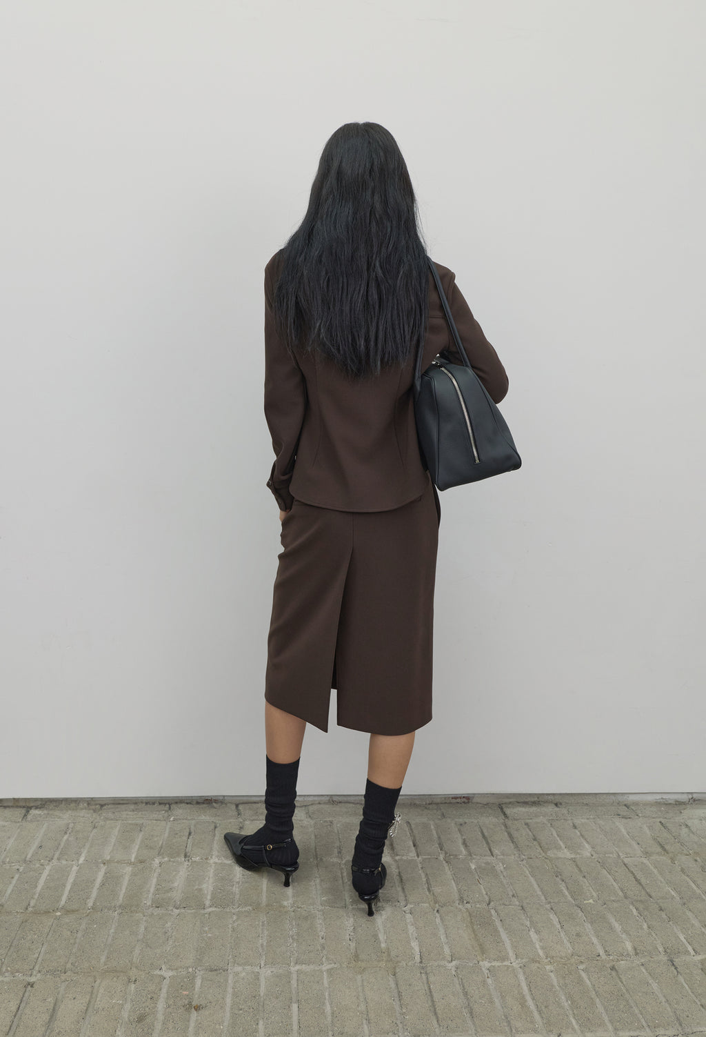 High-density Slim-Fit Shirt Brown