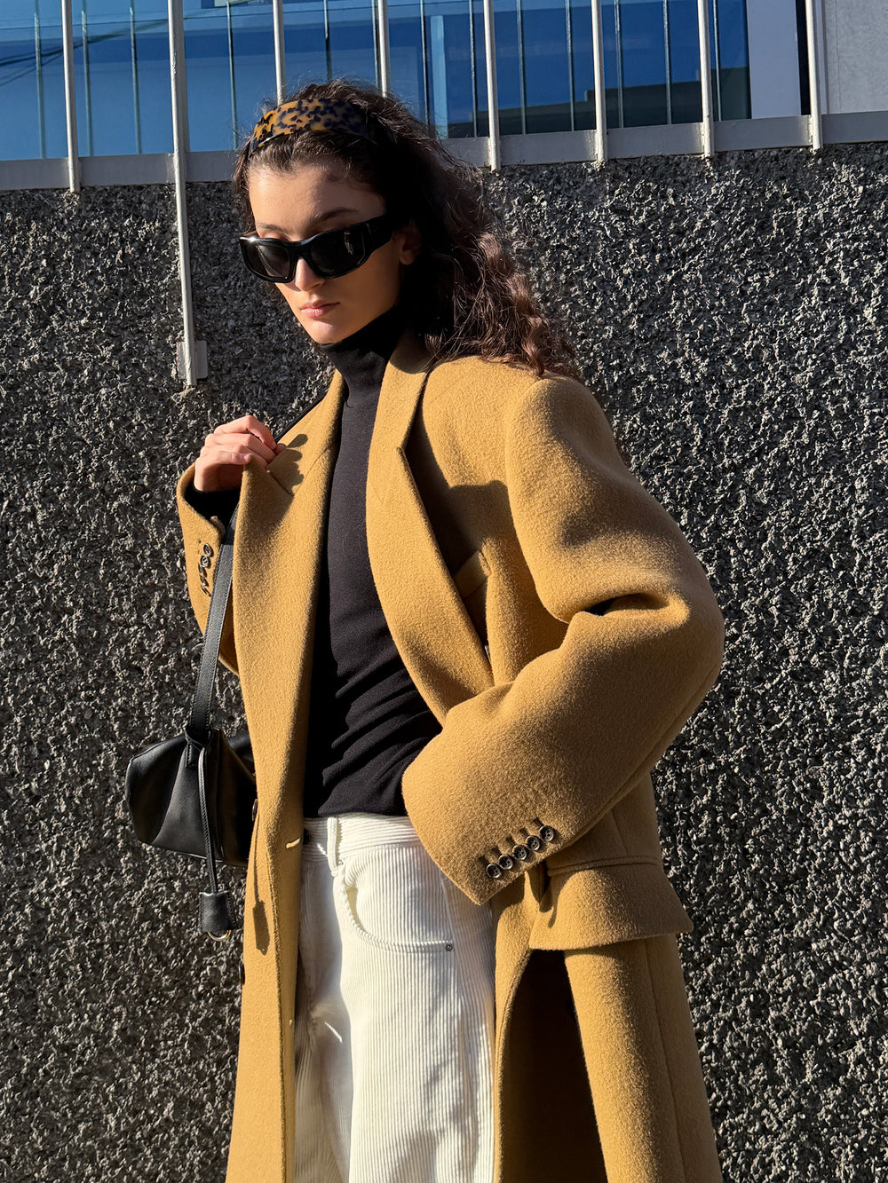Double Tailored Long Coat Camel