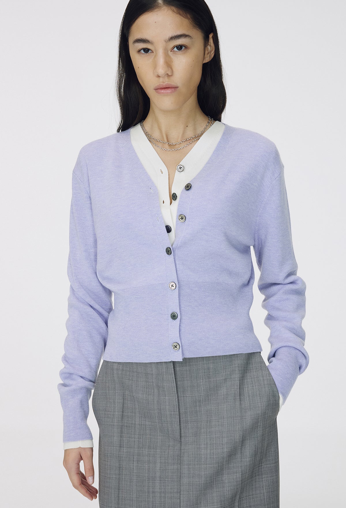Spring Wool Cardigan Lavender