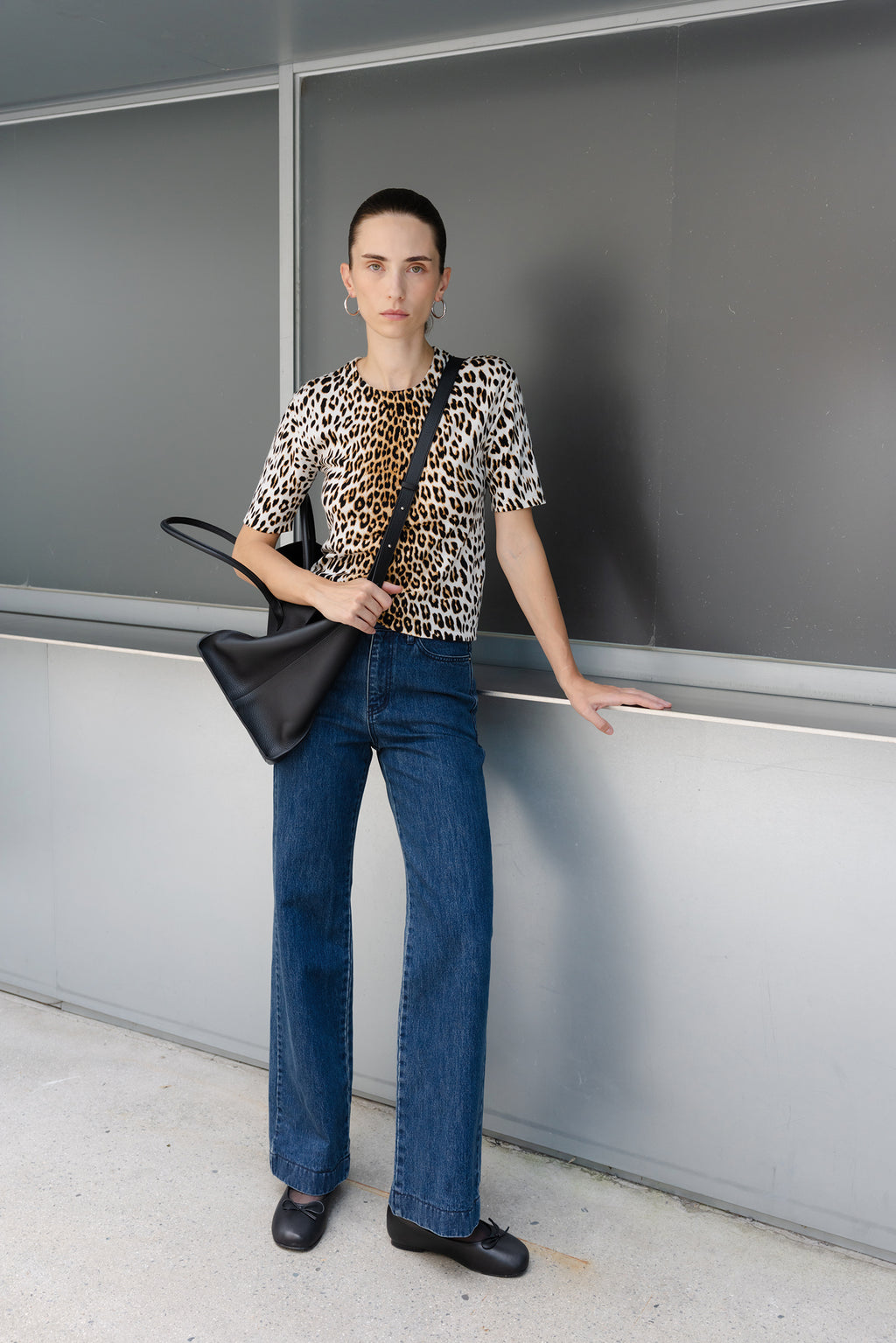 Leopard knit pullover