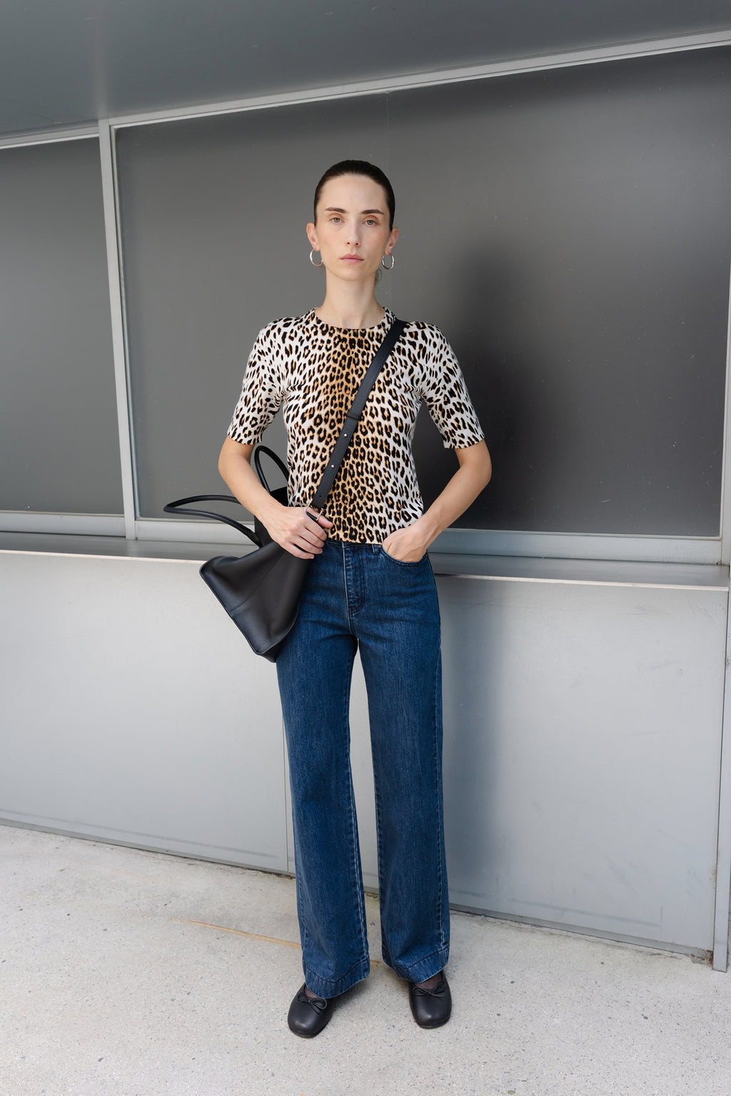 Leopard knit pullover