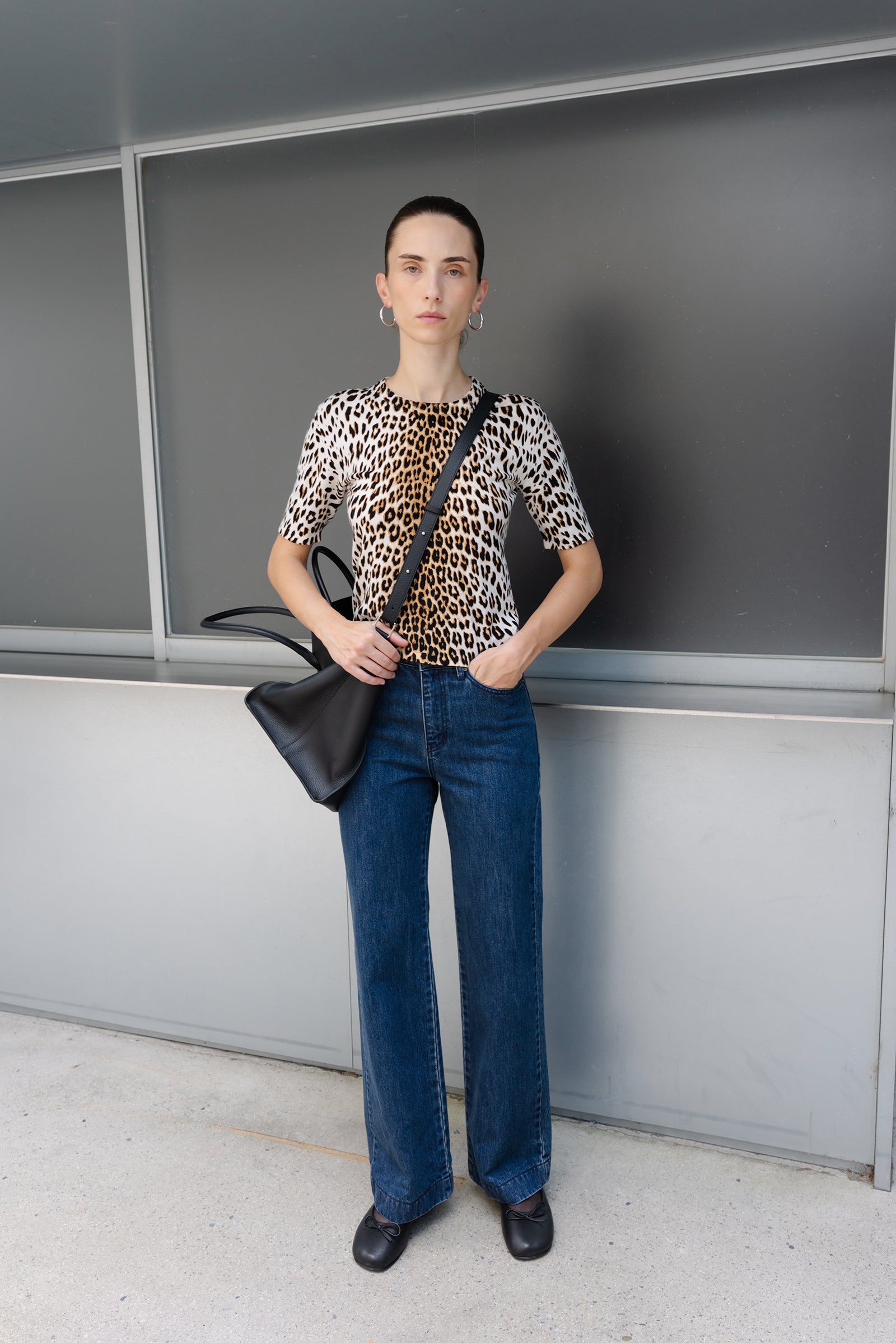 Leopard knit pullover