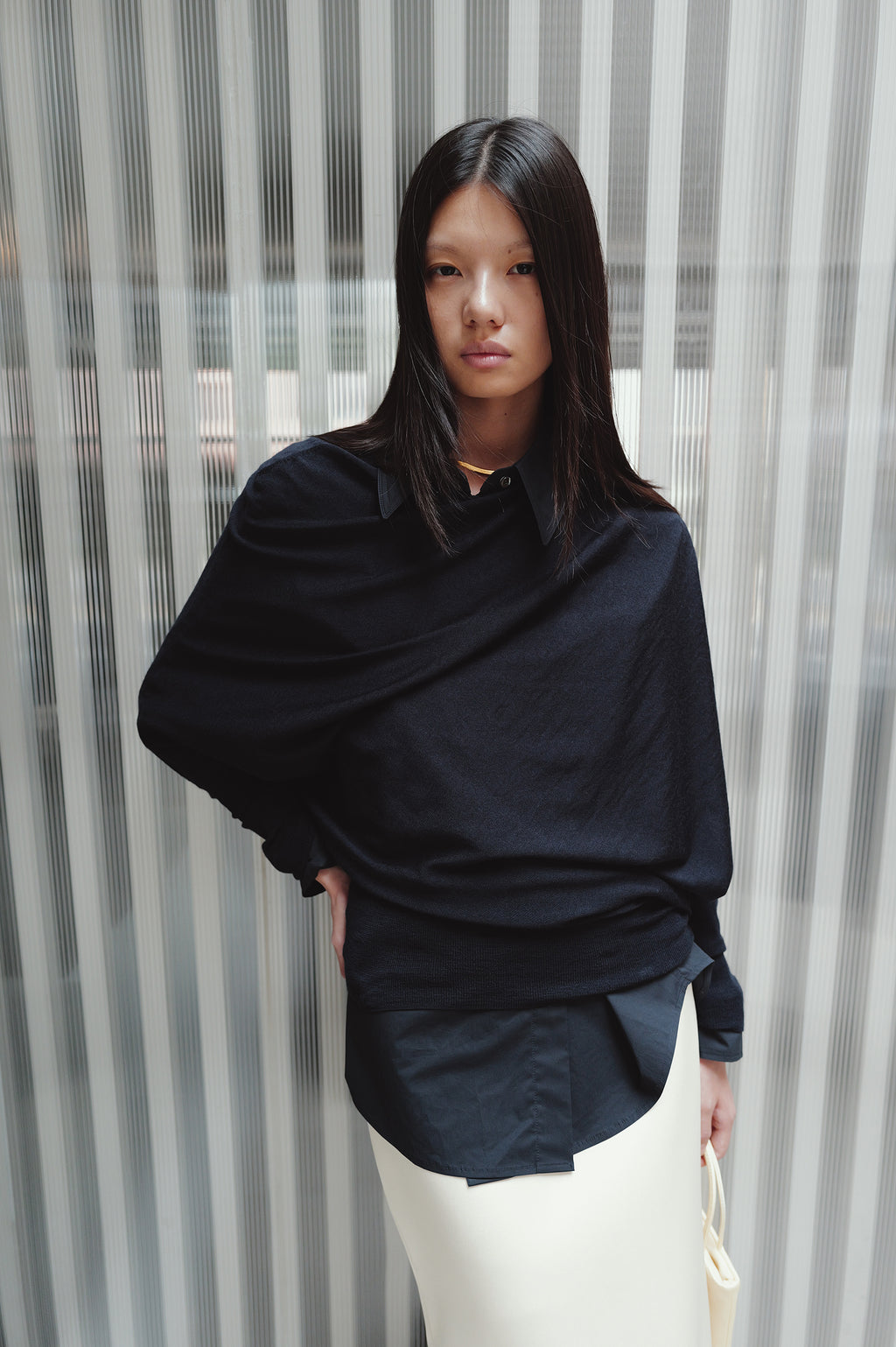 Washable 100% Wool Pullover Navy