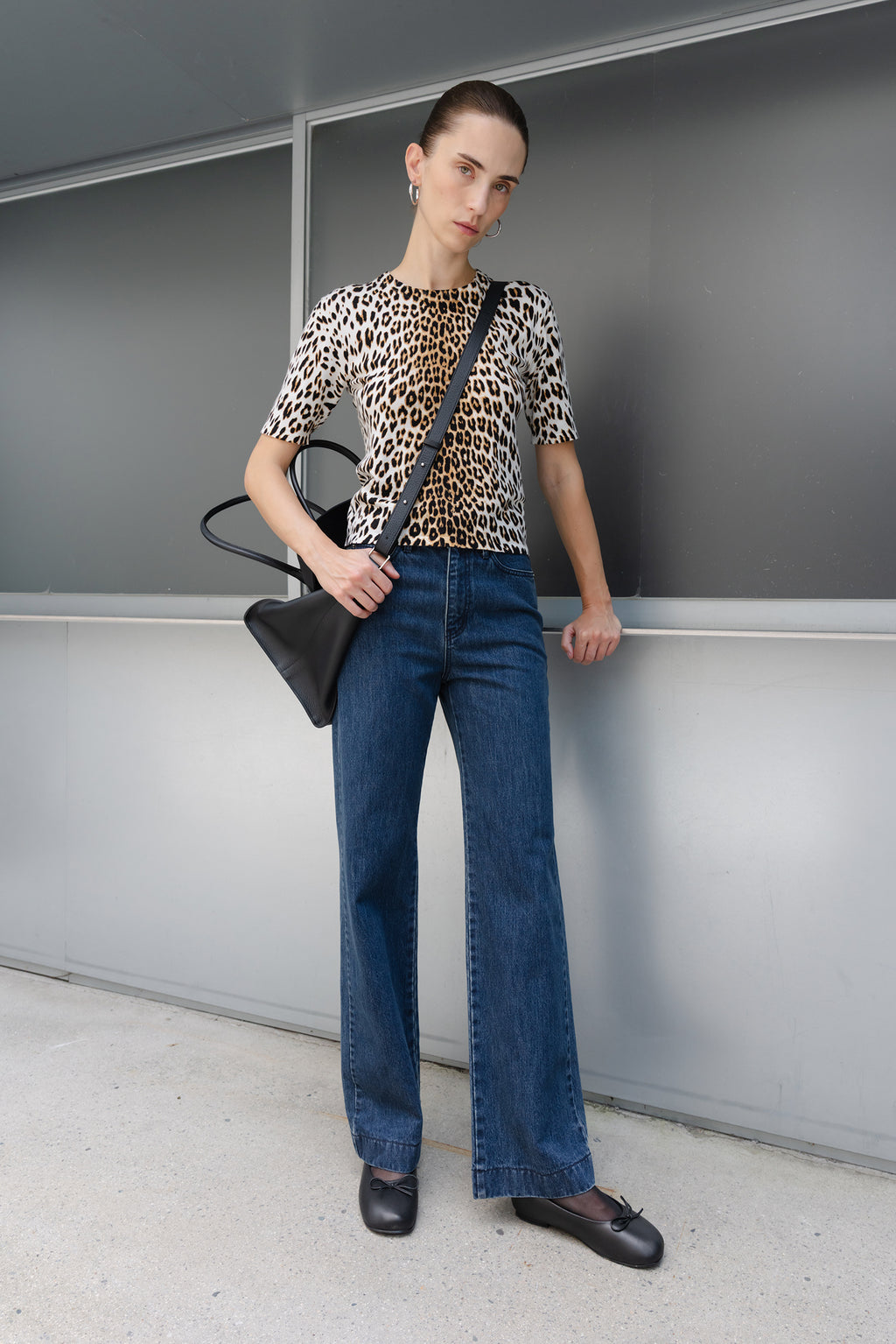 Leopard knit pullover