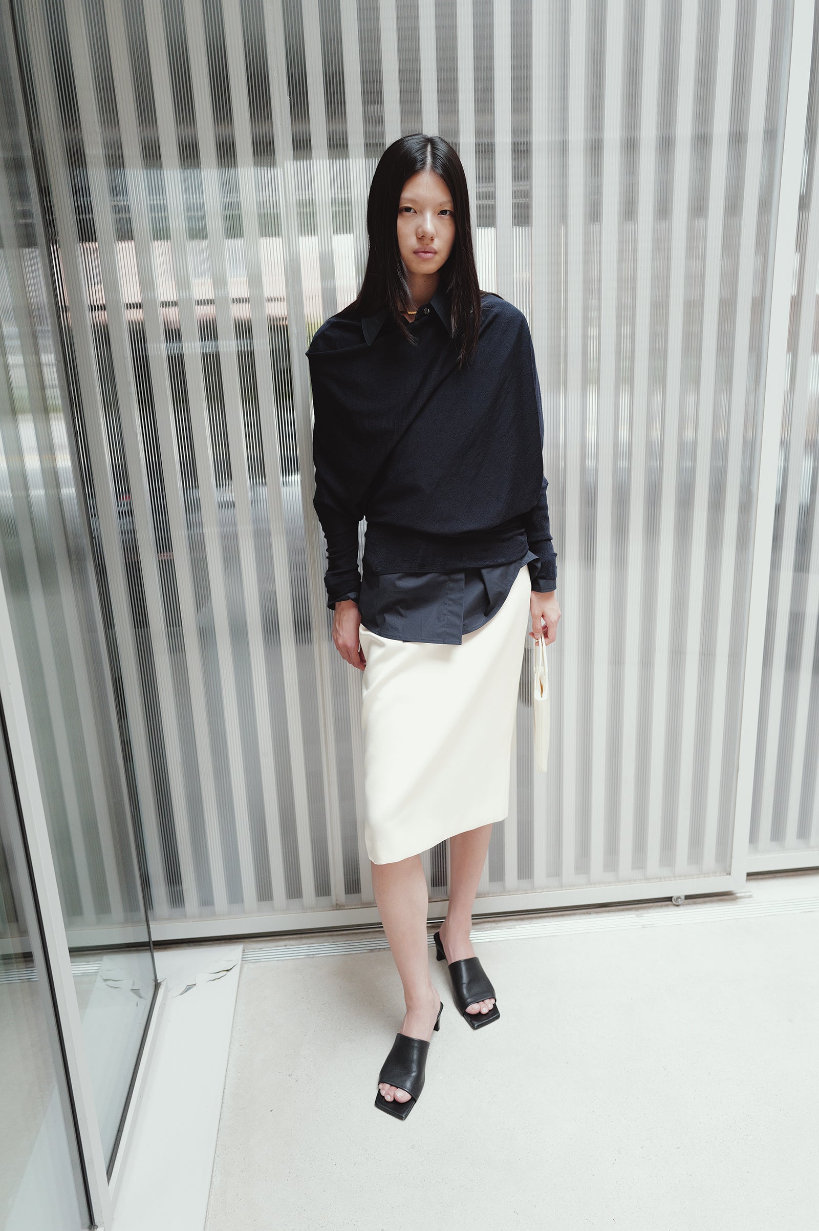 Washable 100% Wool Pullover Navy