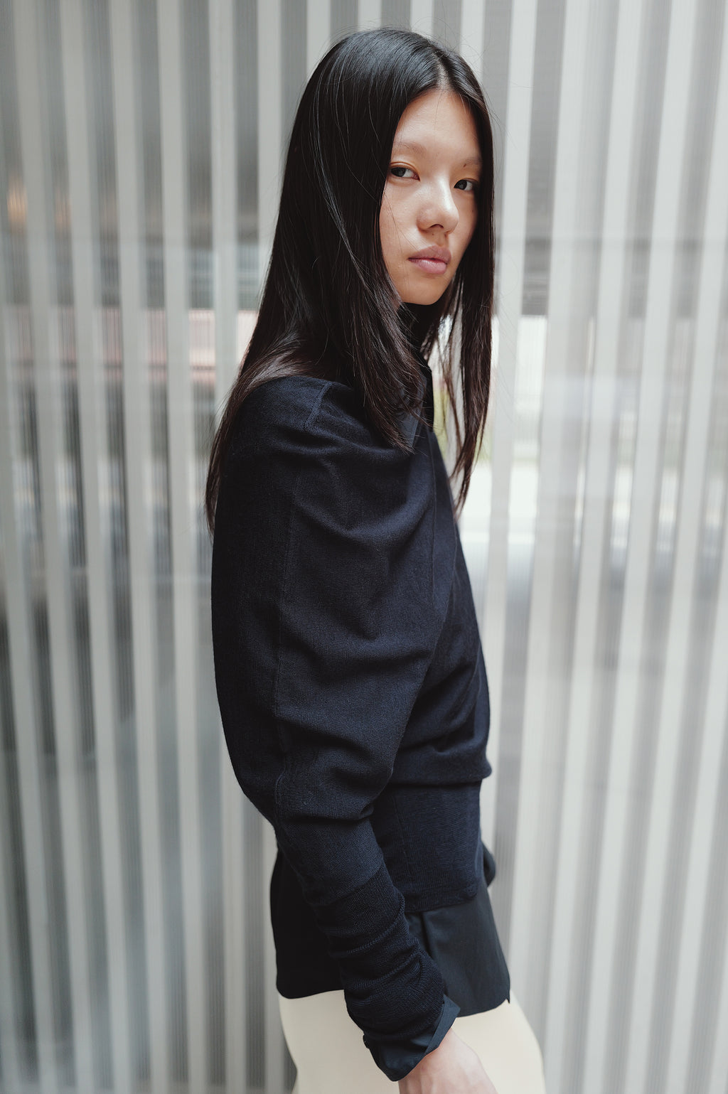 Washable 100% Wool Pullover Navy