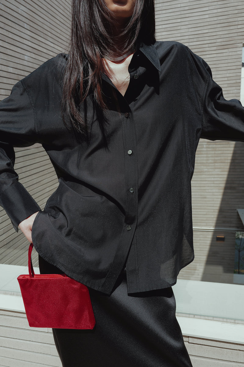Belted Sheer Shirt Black