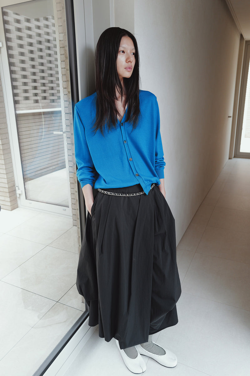 Washable 100% Wool Detail Cardigan Aqua Blue