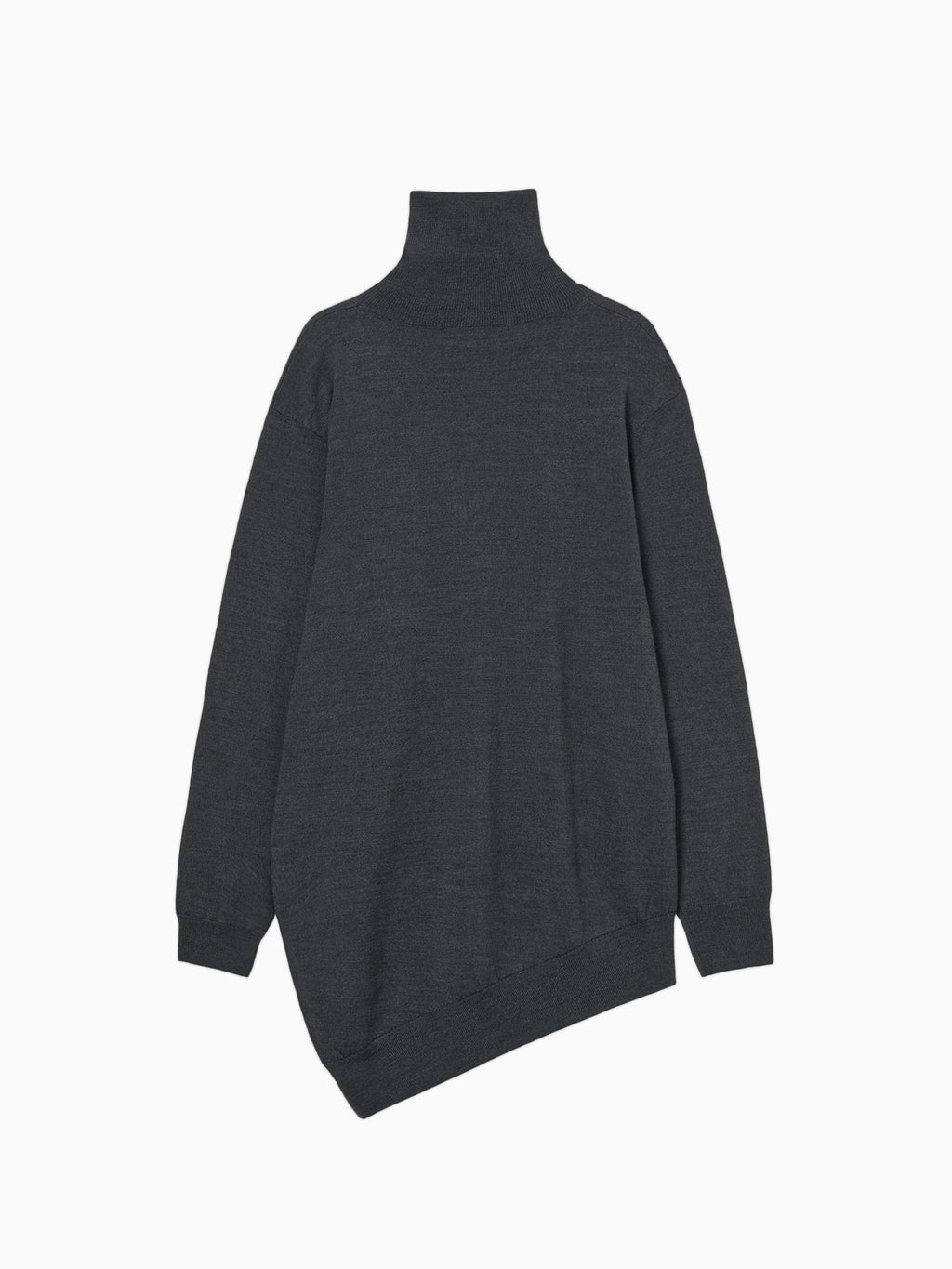 Wool Blend Turtleneck Knit Dark Gray