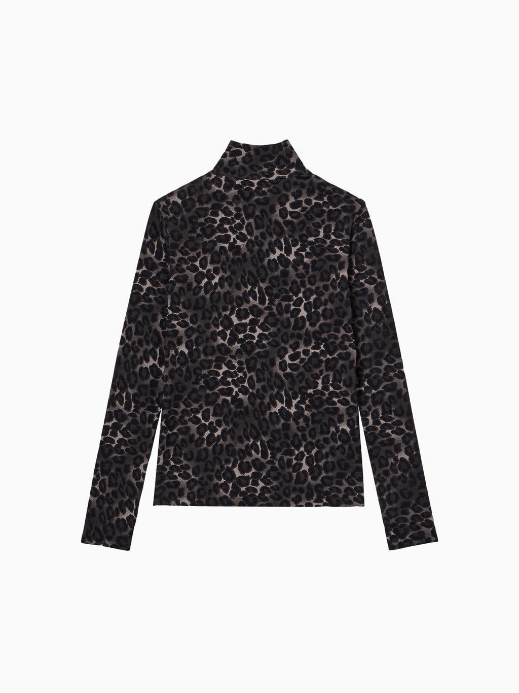 Leopard turtleneck T-shirt