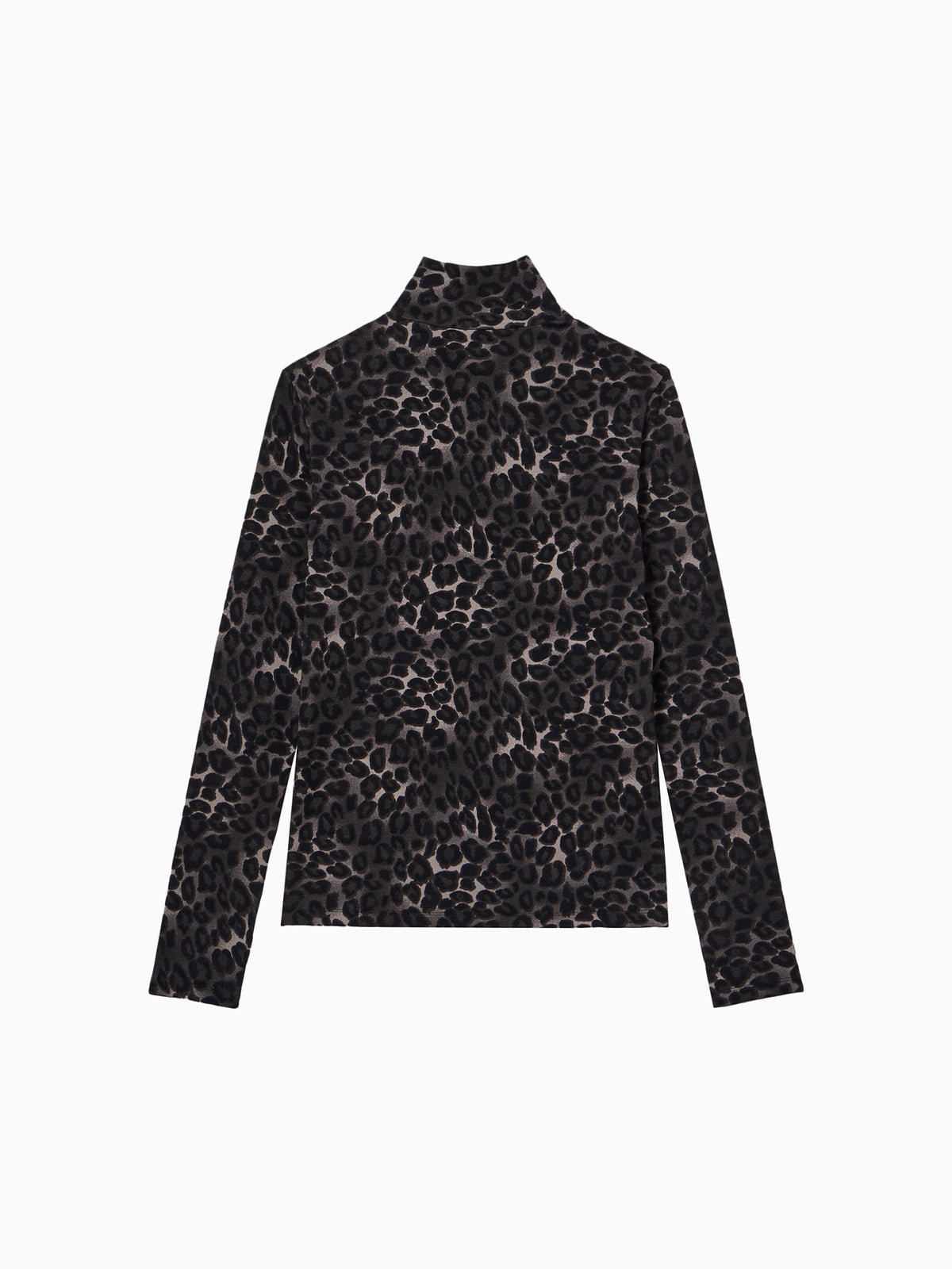 Leopard turtleneck T-shirt