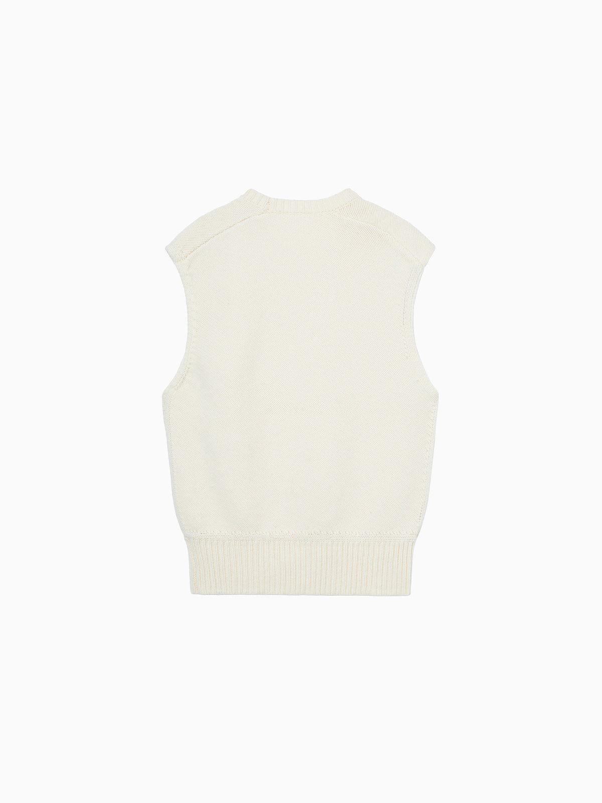 Merino Wool 100 Vest Ivory