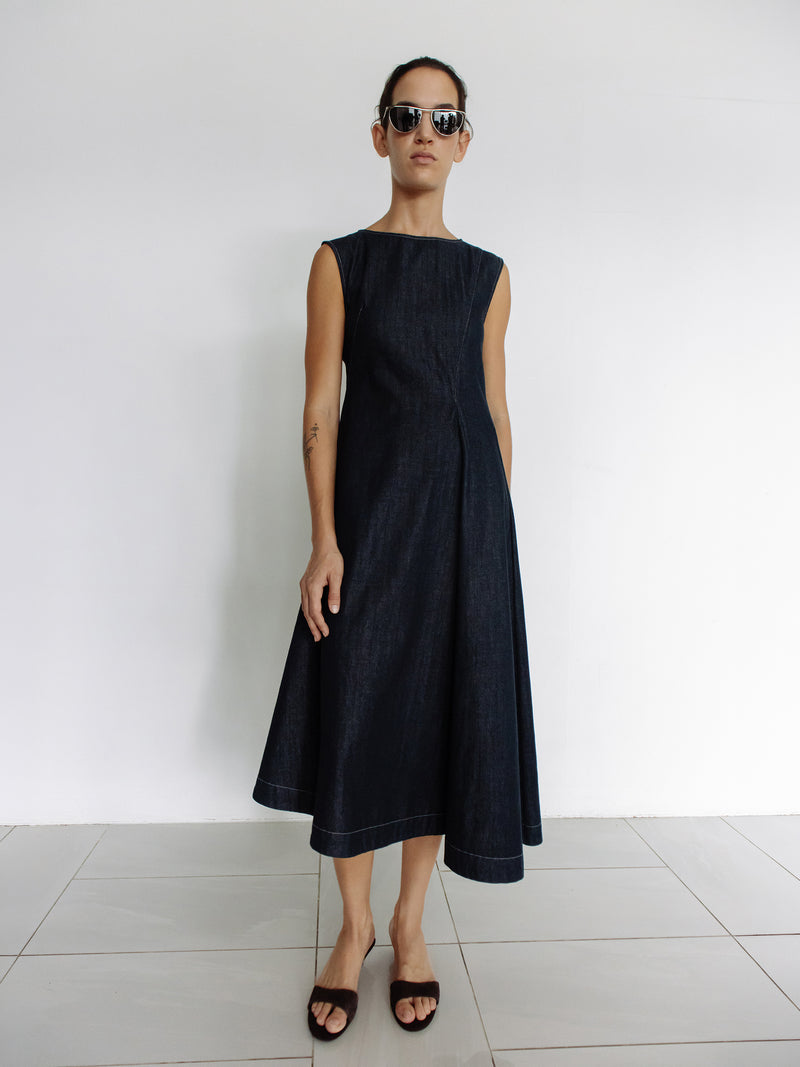 Diagonal Denim Dress