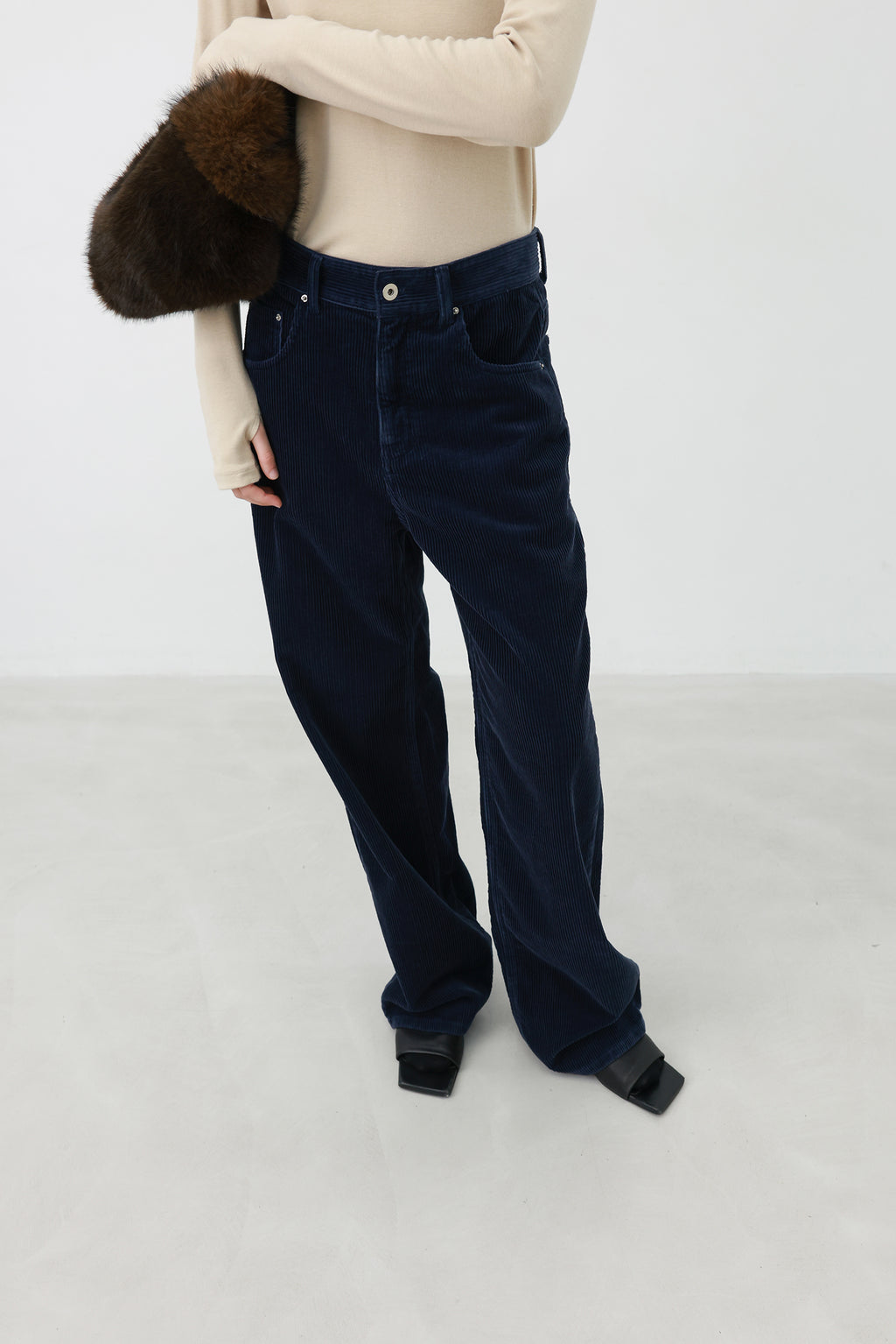 Soft Corduroy Pants Navy