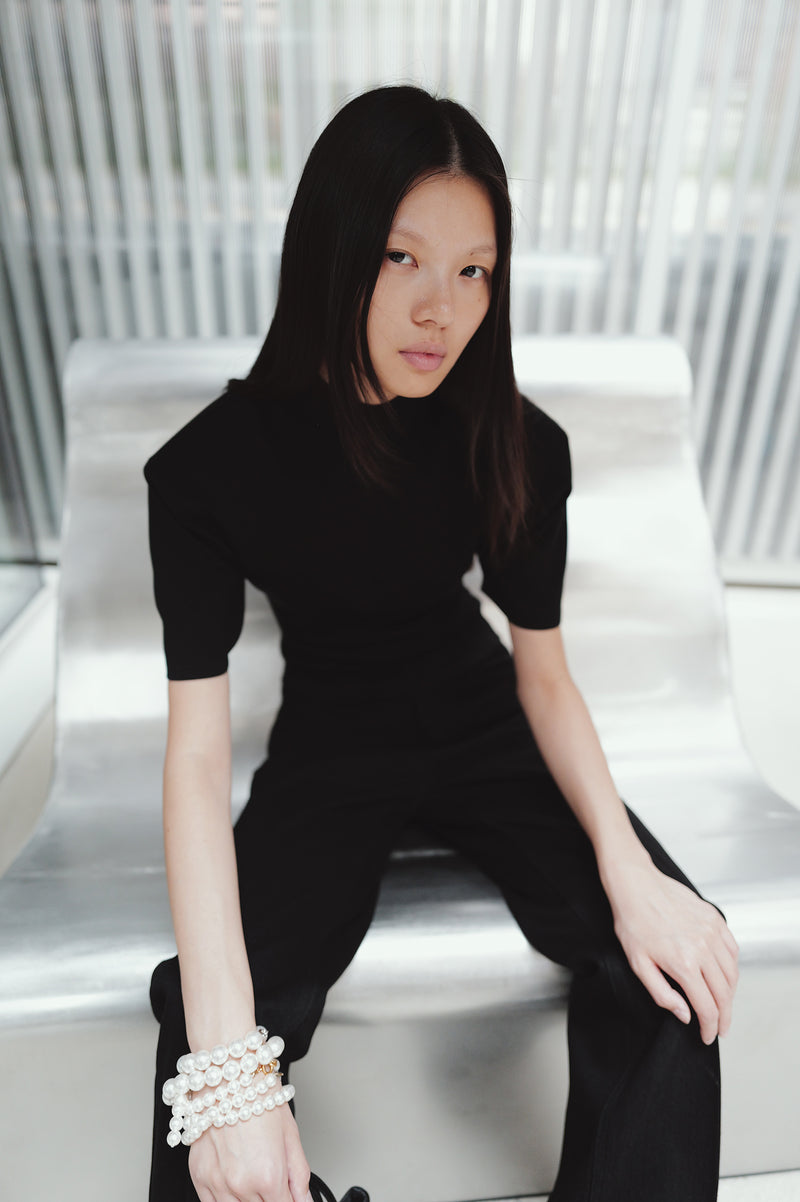 High-density short-sleeve knit