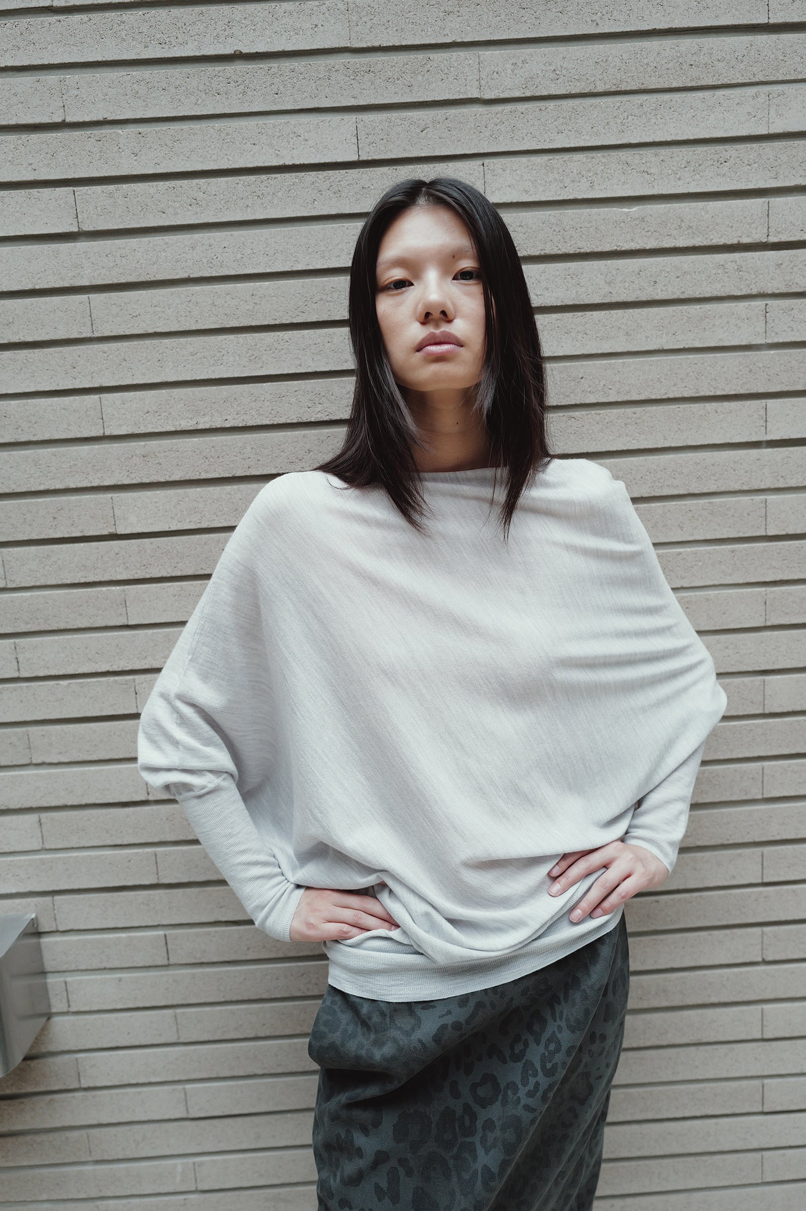 Washable 100% Wool Pullover Light Gray