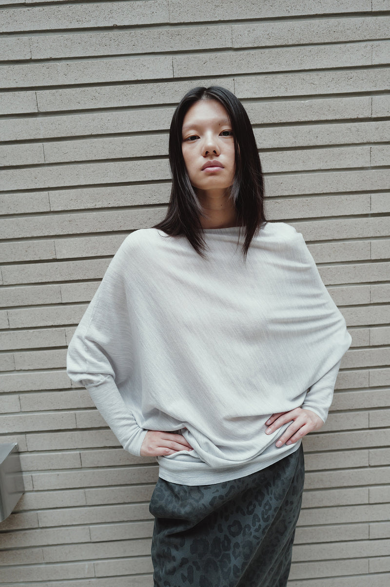 Washable 100% Wool Pullover Light Gray