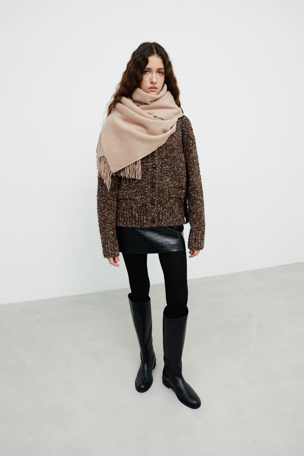 Combi Lambswool Muffler Beige