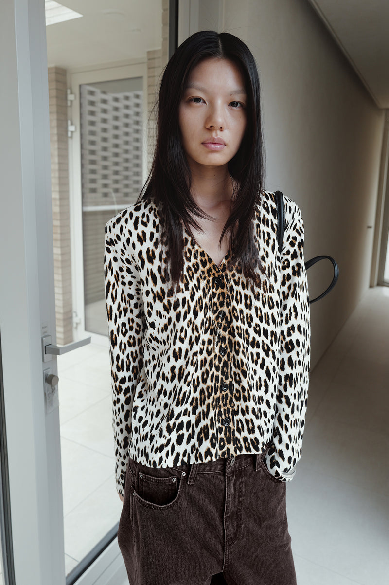Leopard knit cardigan