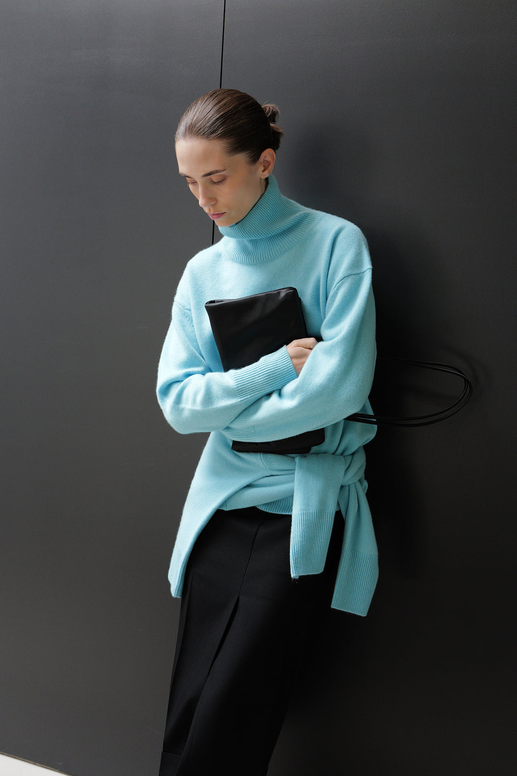 Cashmere 100 Turtleneck Knit Mint Blue