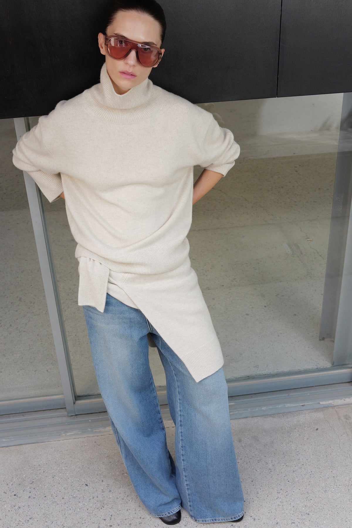 Cashmere 100% Turtleneck Knit Oatmeal
