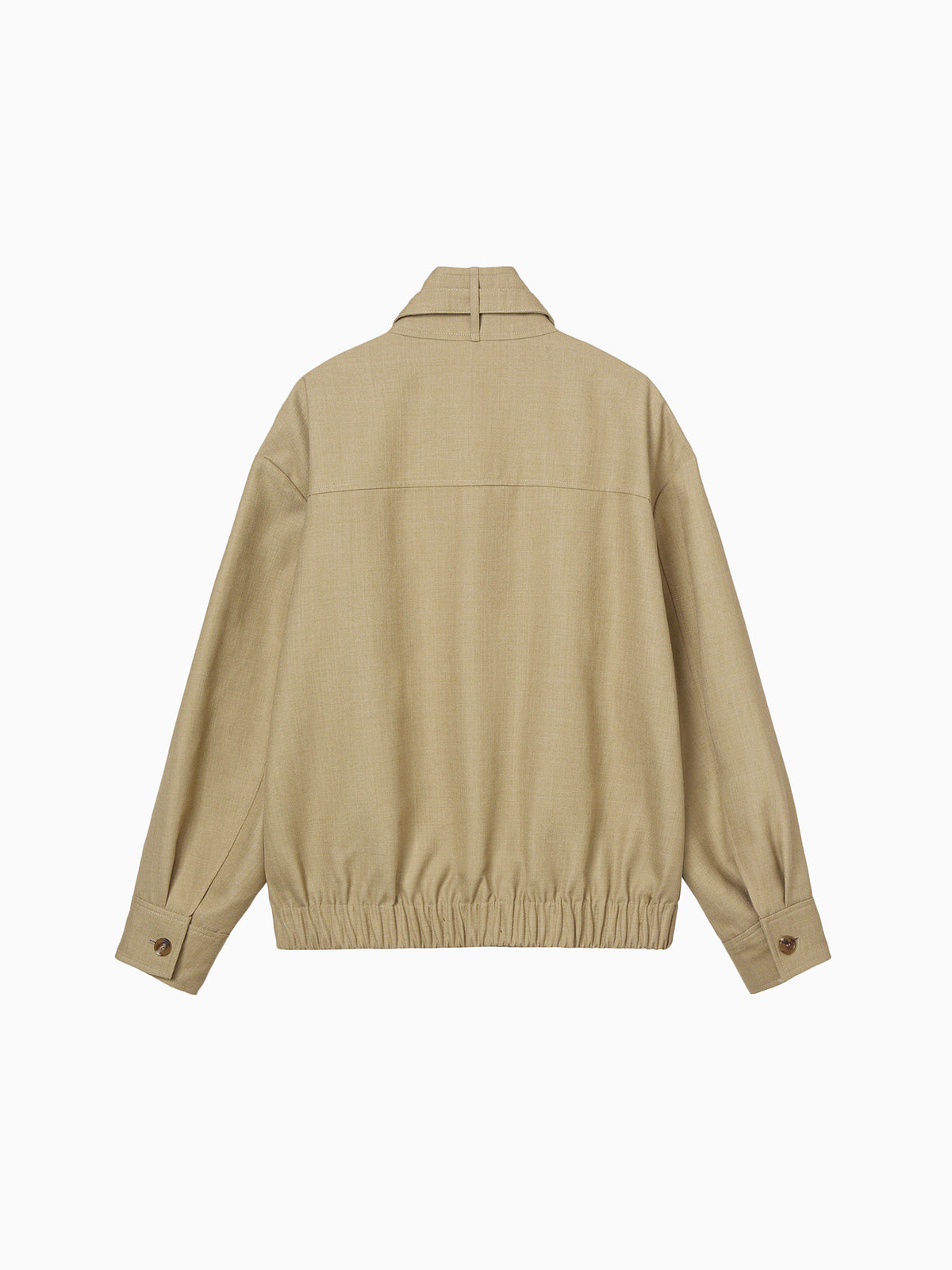 High-Neck Blouson Jumper Beige