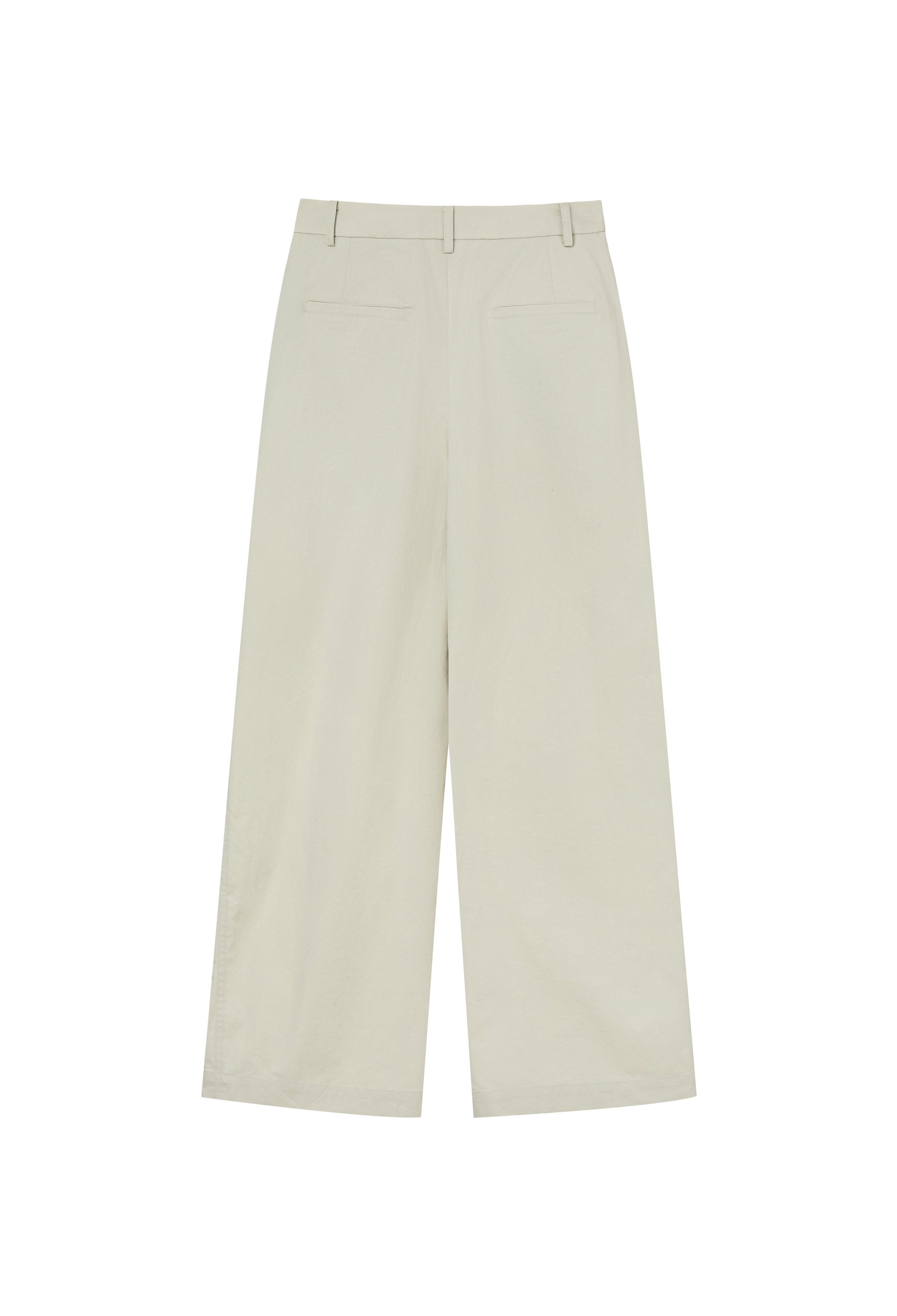 Cotton Pintuck Trousers Light Khaki