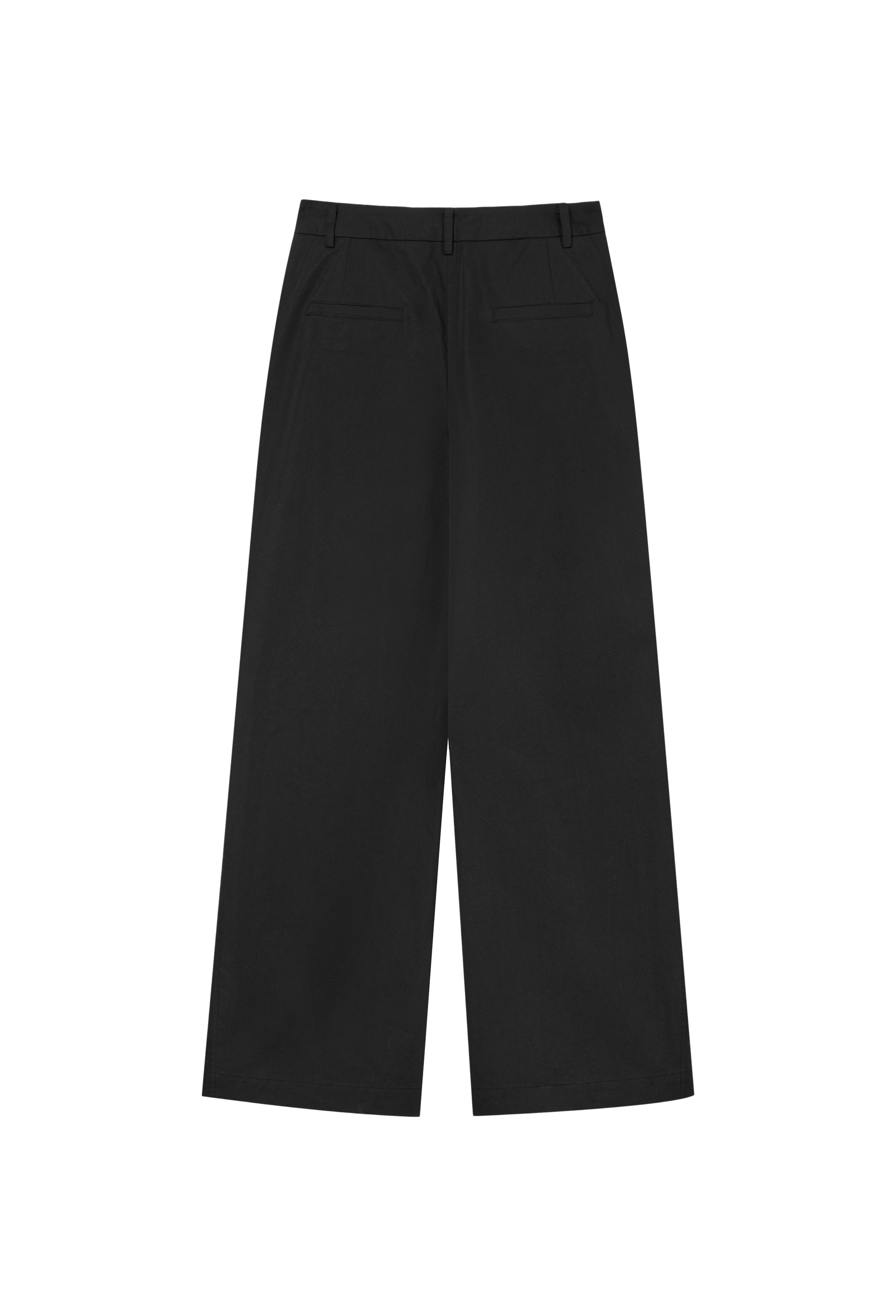 Cotton Pintuck Trousers Black