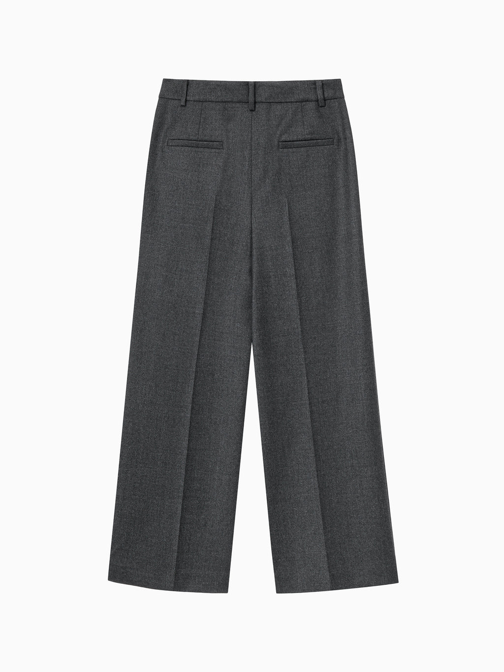 Double Tuck Wool Trousers Charcoal