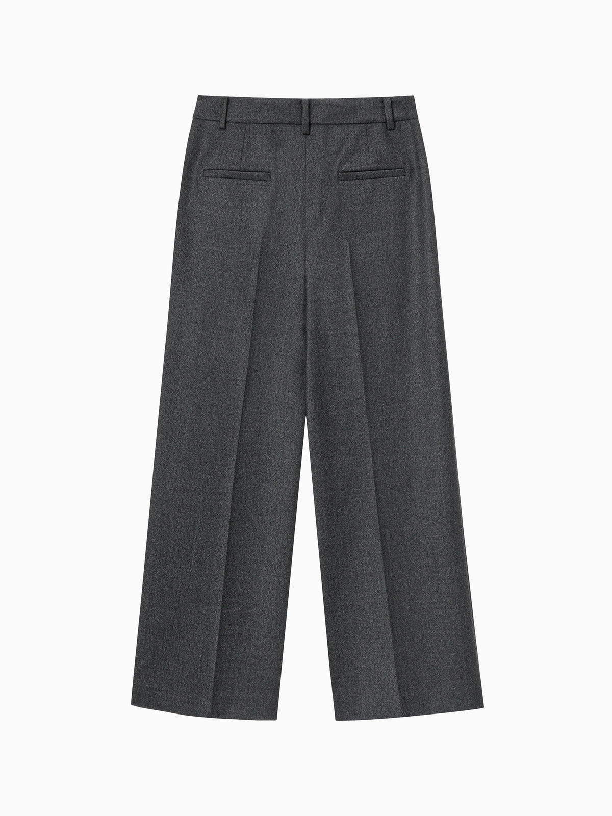Double Tuck Wool Trousers Charcoal