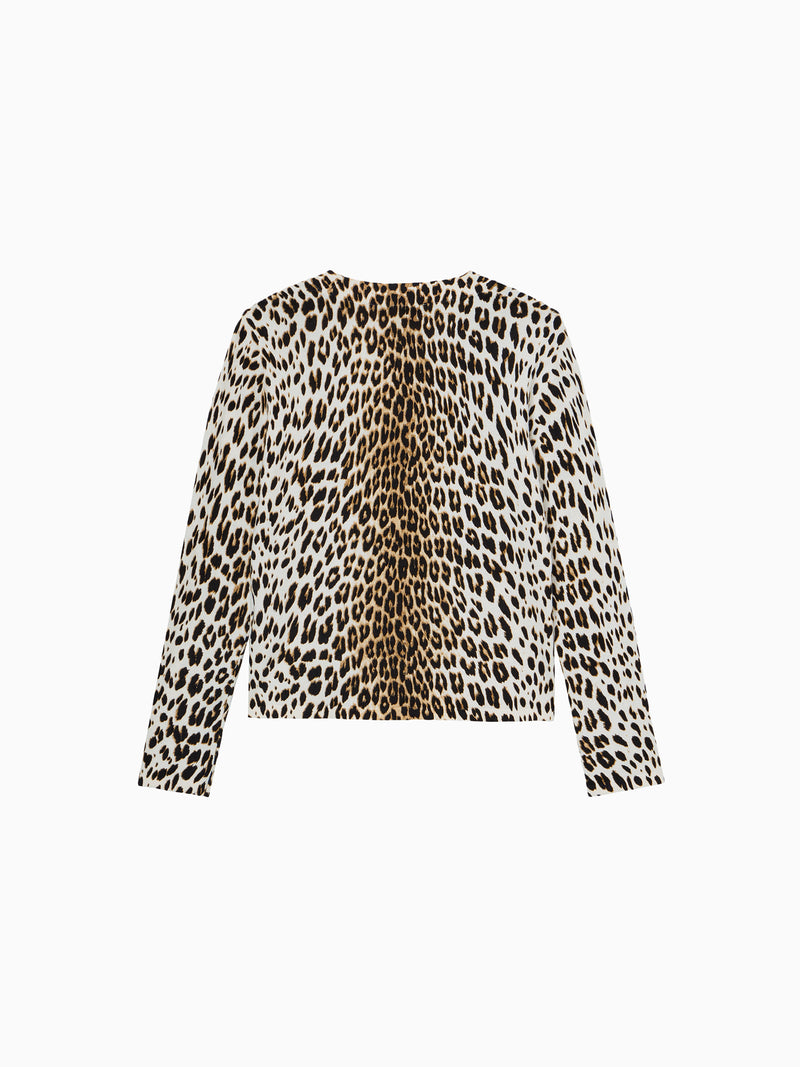 Leopard knit cardigan